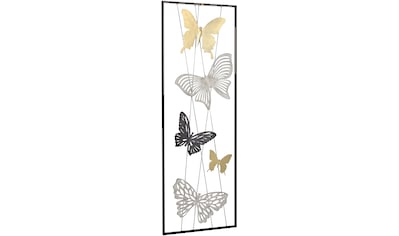 Wanddekoobjekt, Wanddekoration aus Metall, Motiv Schmetterlinge
