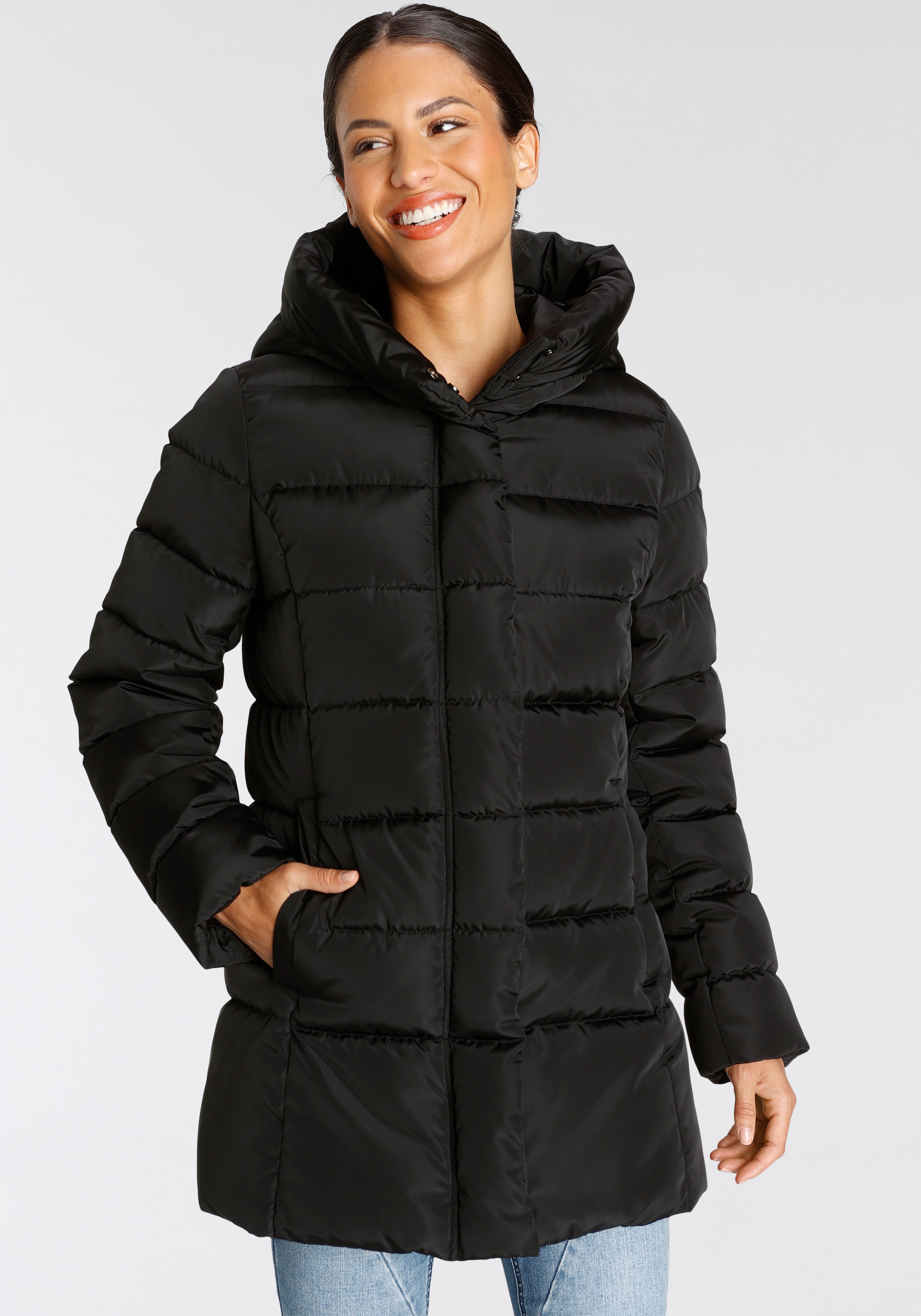 ONLY Steppjacke "ONLTINA PUFFER SHORT COAT OTW", mit Kapuze, leicht glänzen günstig online kaufen