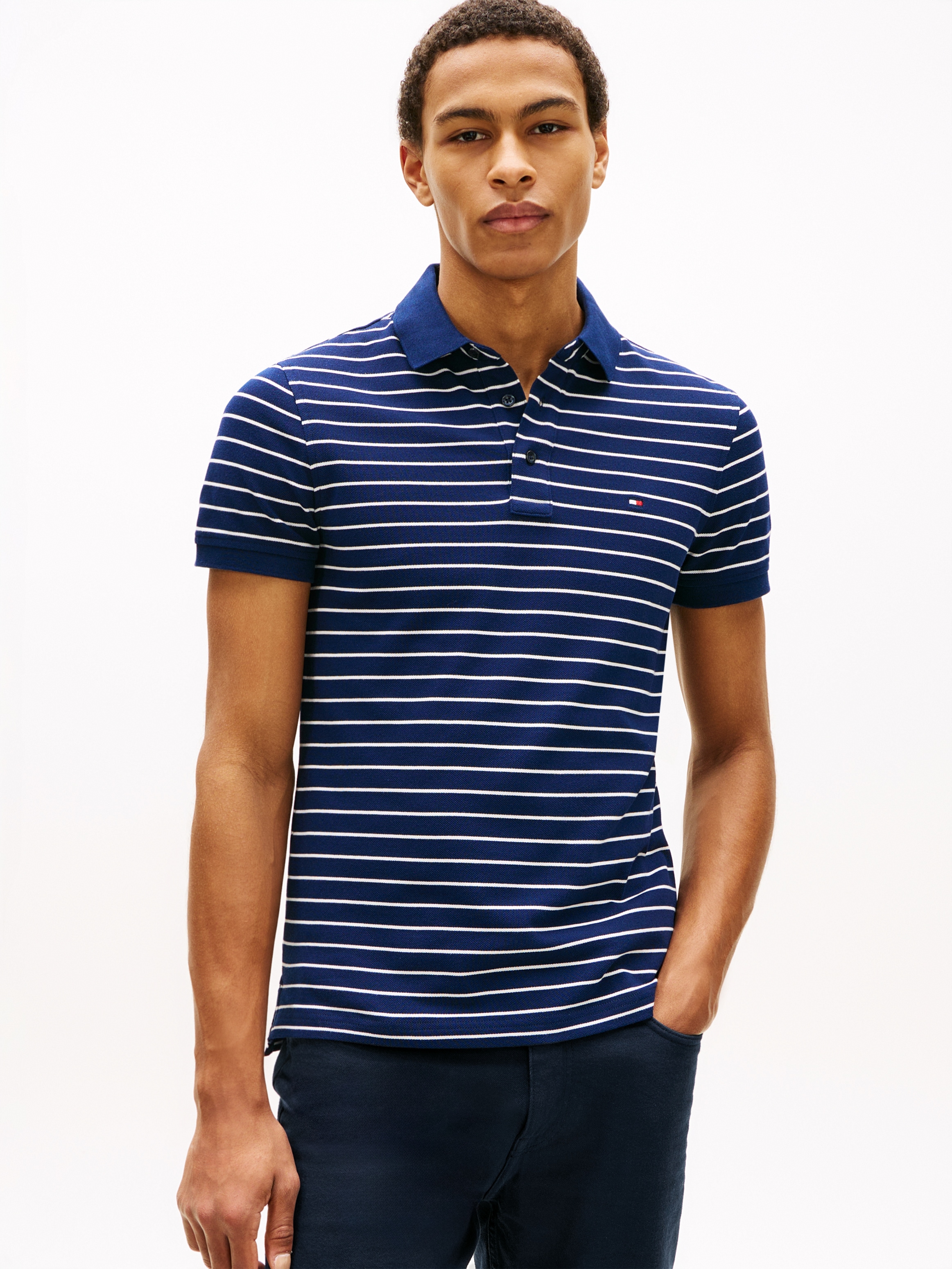 Tommy Hilfiger "1985 SLIM POLO" Markenstickerei, aus Baumwoll-Piqué günstig online kaufen