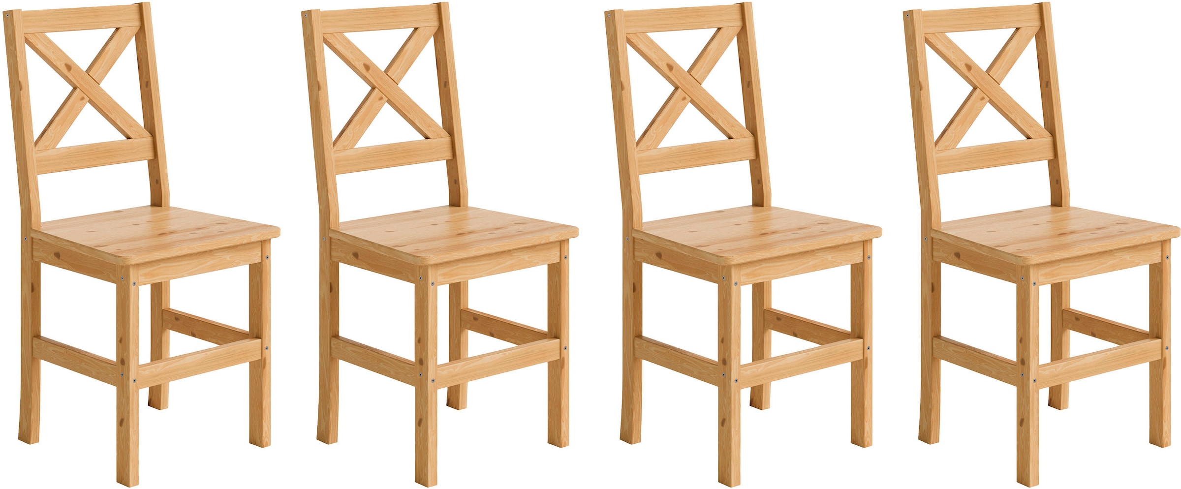 Home affaire 4-Fußstuhl "Malmö" (Set) 4 Stk.Holzstuhl Kiefer Massivholz nat günstig online kaufen