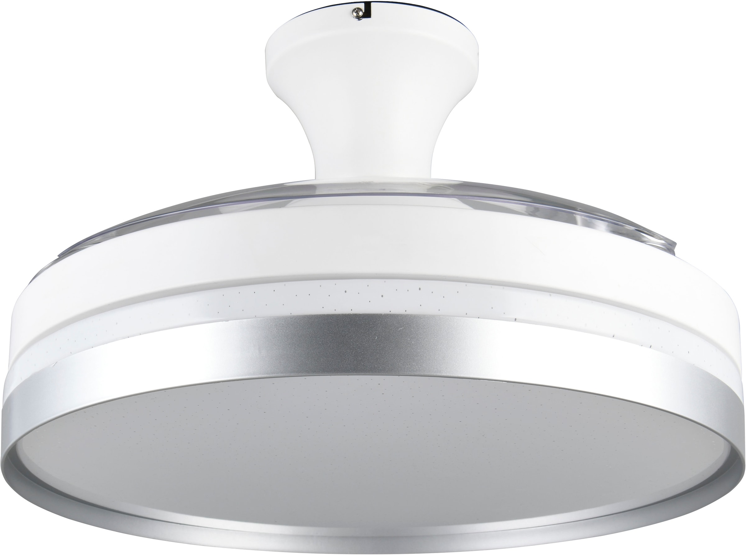 REALITY Leuchten LED Deckenleuchte »LINDBERG Deckenventilator mit Beleuchtung, Rotor einklappbar, 6 Stufen«, 1 flammig, Leuchtmittel LED-Board | LED fest integriert, LED Ventilator mit Fernbedienung dimmbar Memory Nachtlicht Starlight