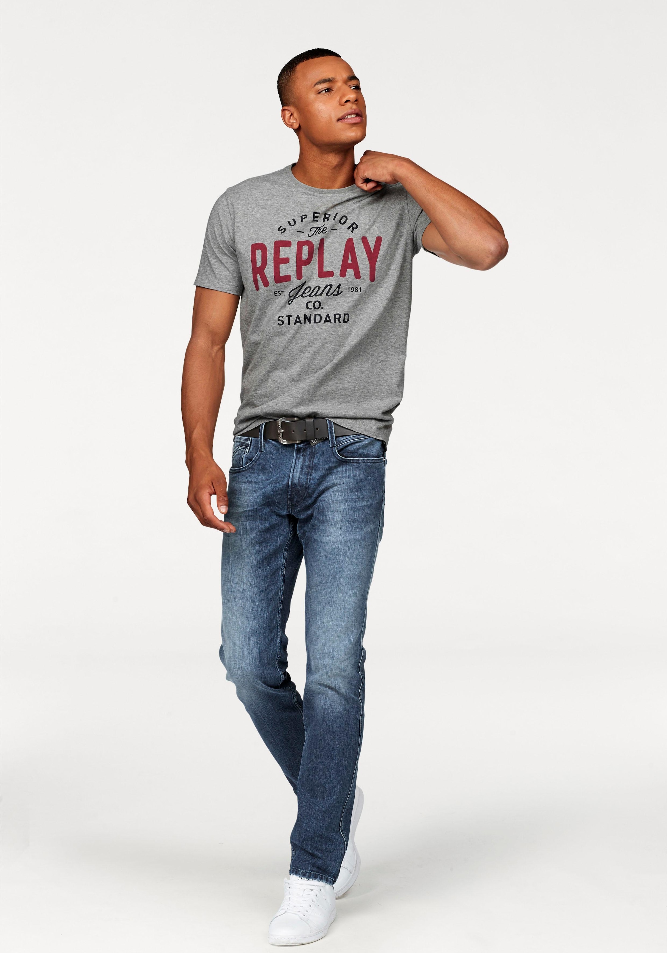 Replay T-Shirt, mit Markendruck