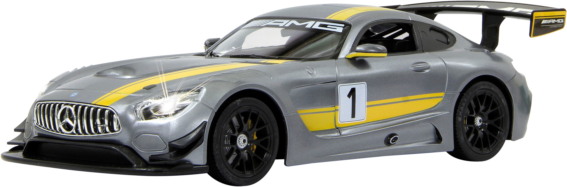 Jamara RC-Auto »Deluxe Cars, Mercedes-AMG GT3 Performance, 1:14, grau, 2,4GHz«, mit LED-Licht