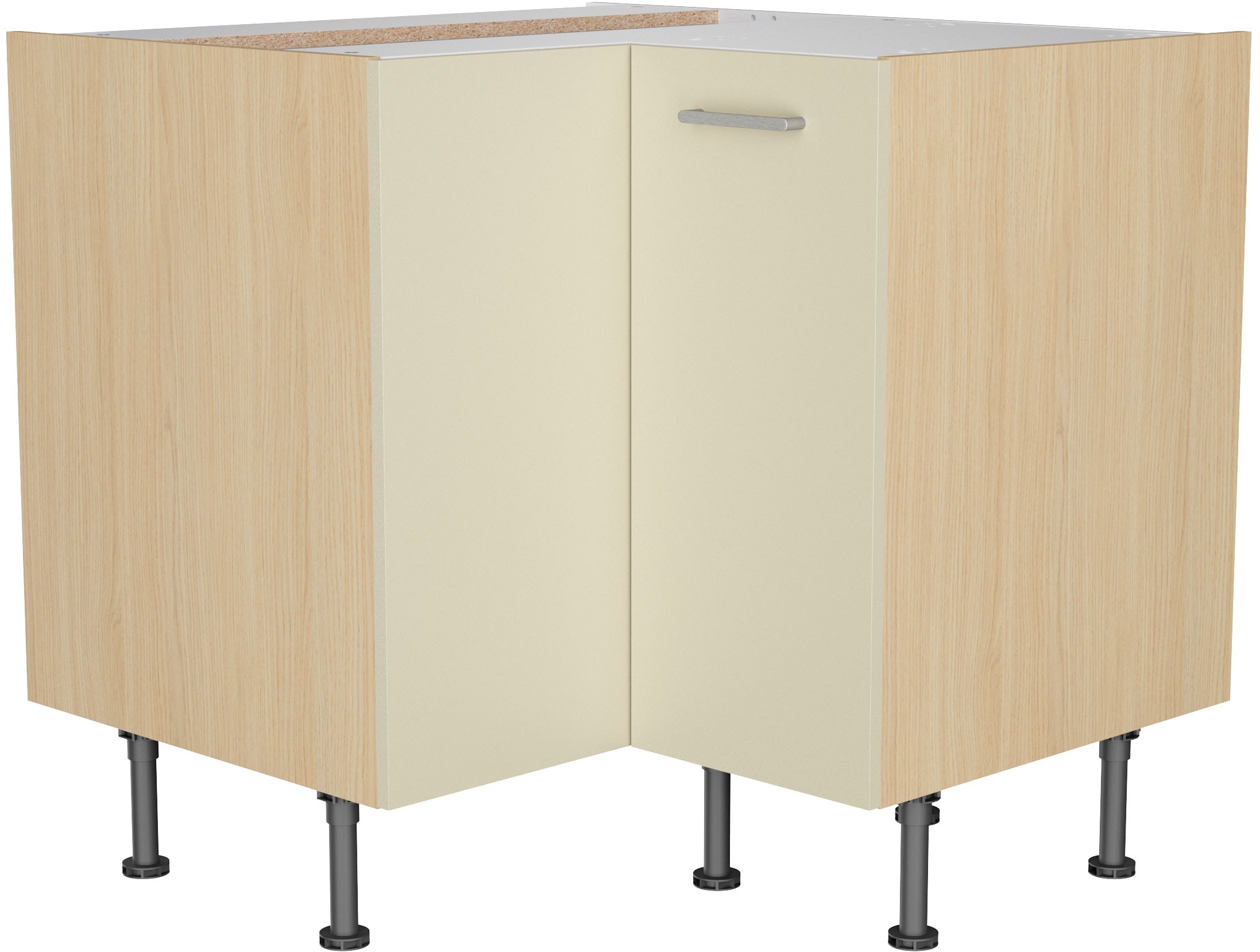 KOCHSTATION Eckunterschrank »KS-Lucy« Breite 90 x 90 cm, mit 2 Türen, Soft-Close, höhenverstellbare Füße