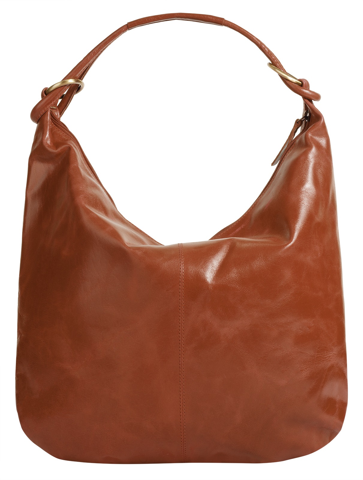 Shopper BRUNO BANANI, Damen, Gr. B/H/T: 40cm x 33cm x 4cm onesize, braun (cognac), Leder, leicht glänzend, unifarben, Taschen Shopper, echt Leder 2