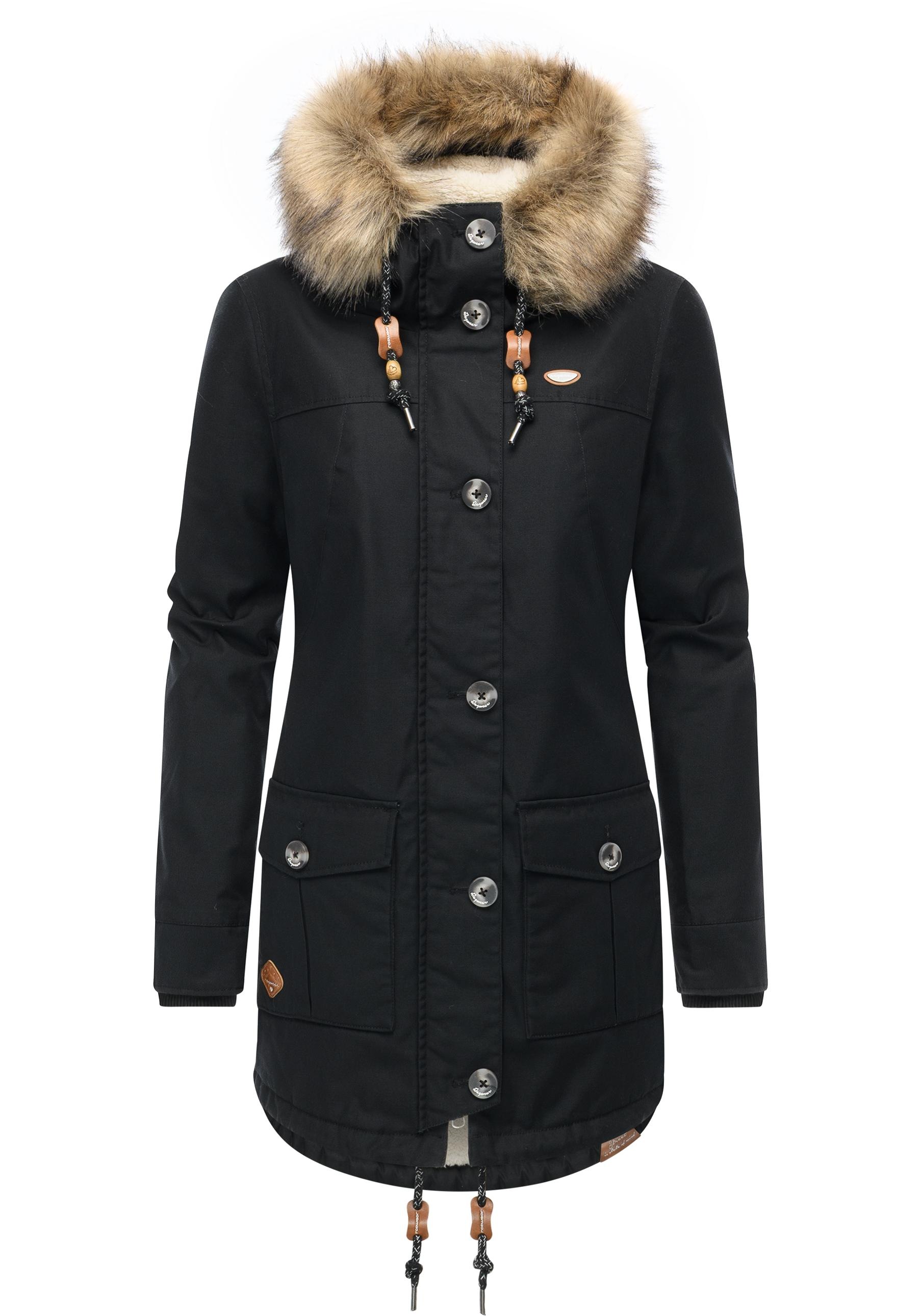 Ragwear Outdoorjacke »Jane YOUMODO«, mit Kapuze, Leicht gefütterte Winterjacke mit Kapuze