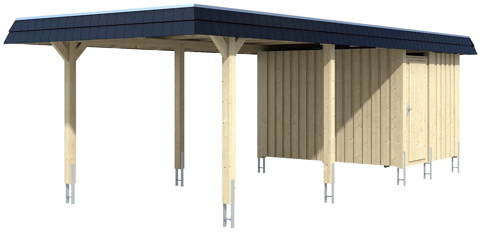 Skanholz Einzelcarport »Wendland« Leimholz 291 cm natur