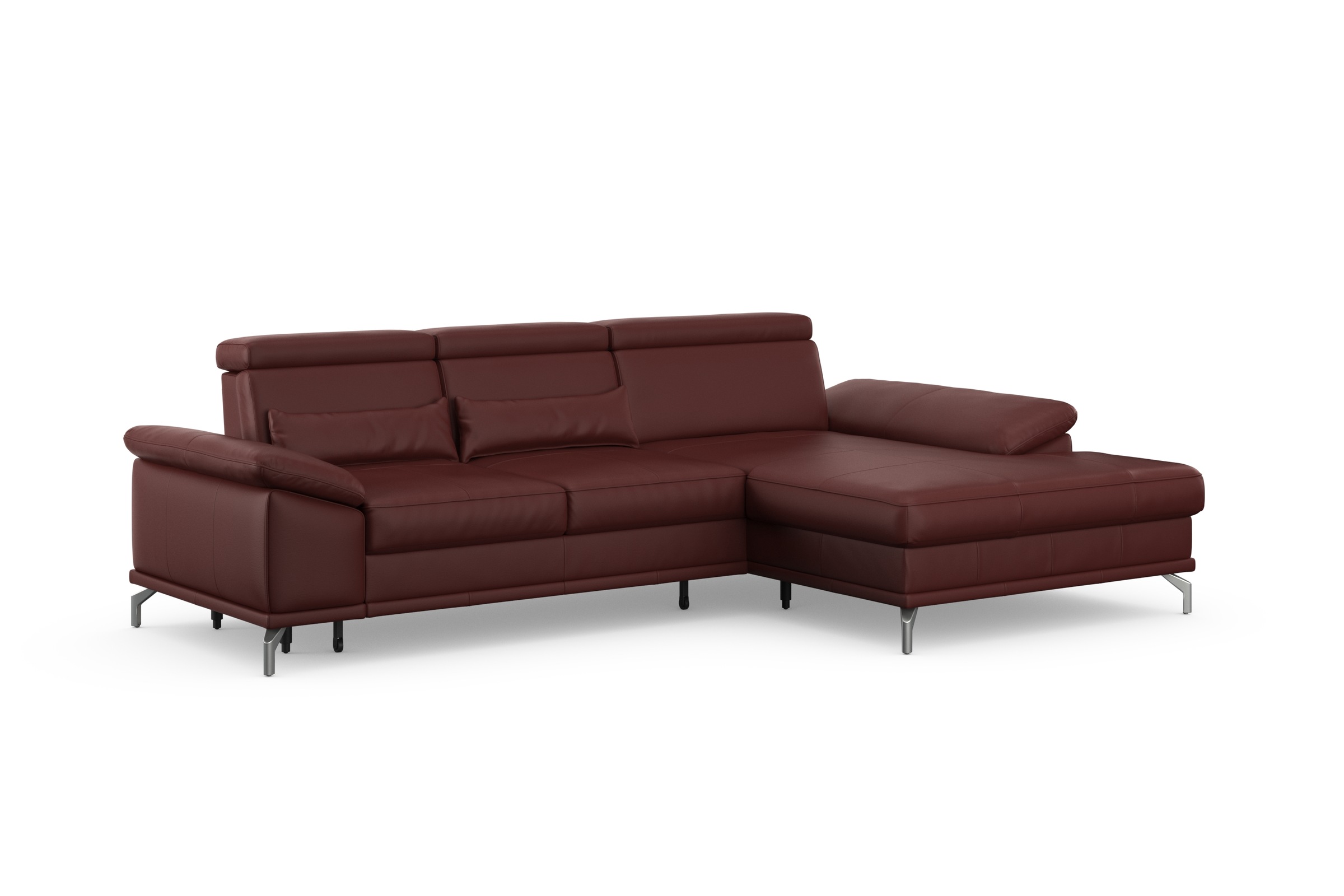 sit&more Ecksofa »Cabrio L-Form, mit Sitztiefenverstellung, Arm- und Kopfteilverstellung«, 2 Nierenkissen, Federkern, optional Bettfunktion und Stauraum