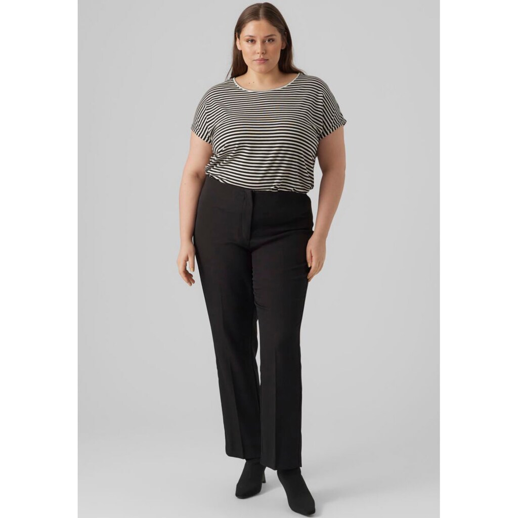 Vero Moda Curve Rundhalsshirt »VMAYA PLAIN SS TOP STRIPE GA NOOS CURVE«