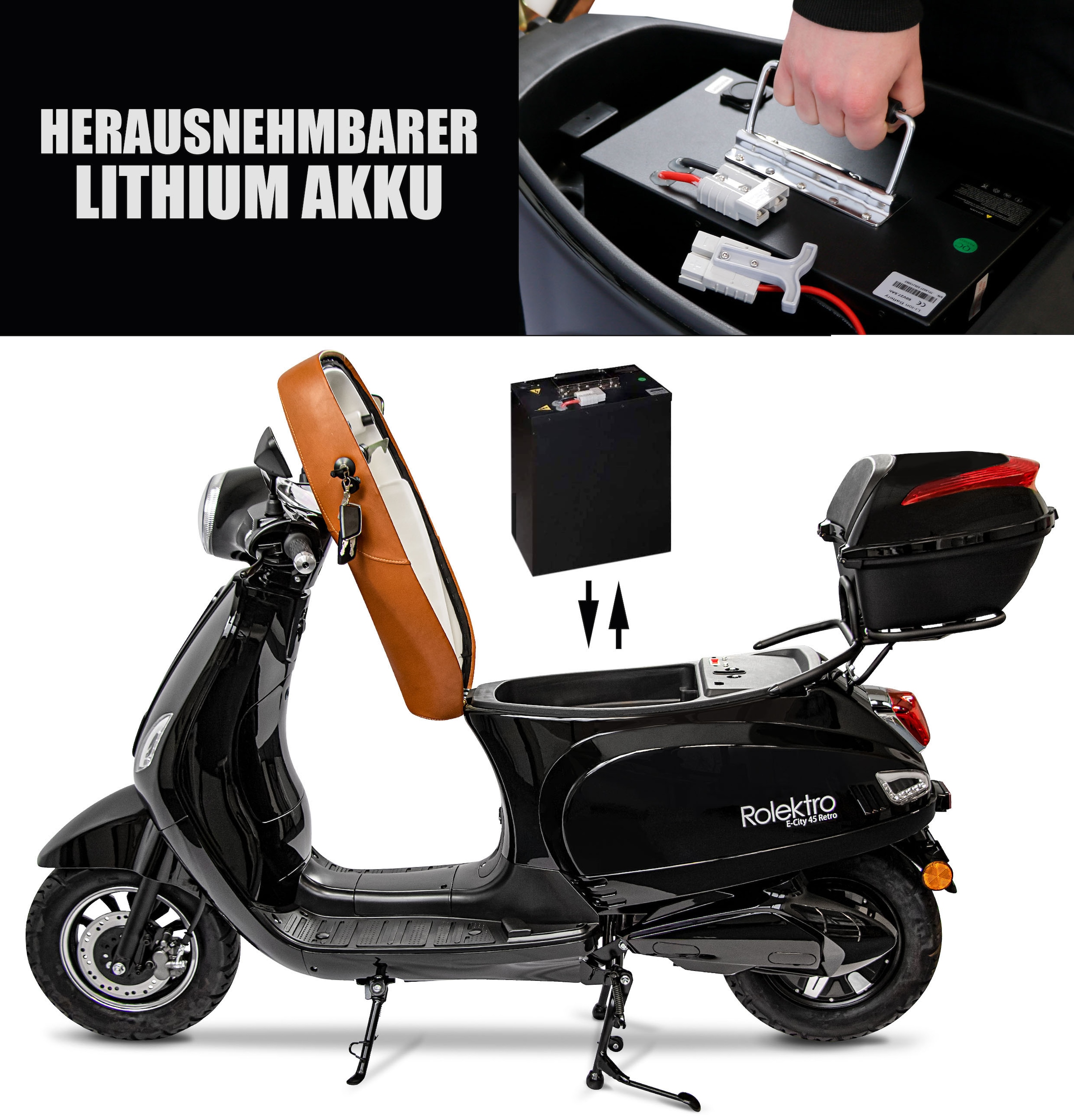 45 Lithium, Rolektro | Rechnung 2021« »Retro V. auf BAUR E-Motorroller