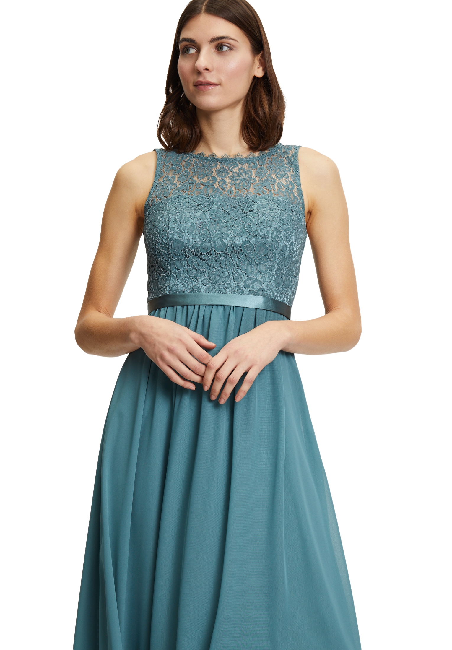 Vera Mont Abendkleid »Vera Mont Damen Abendkleid mit Spitze«, Bogenkante