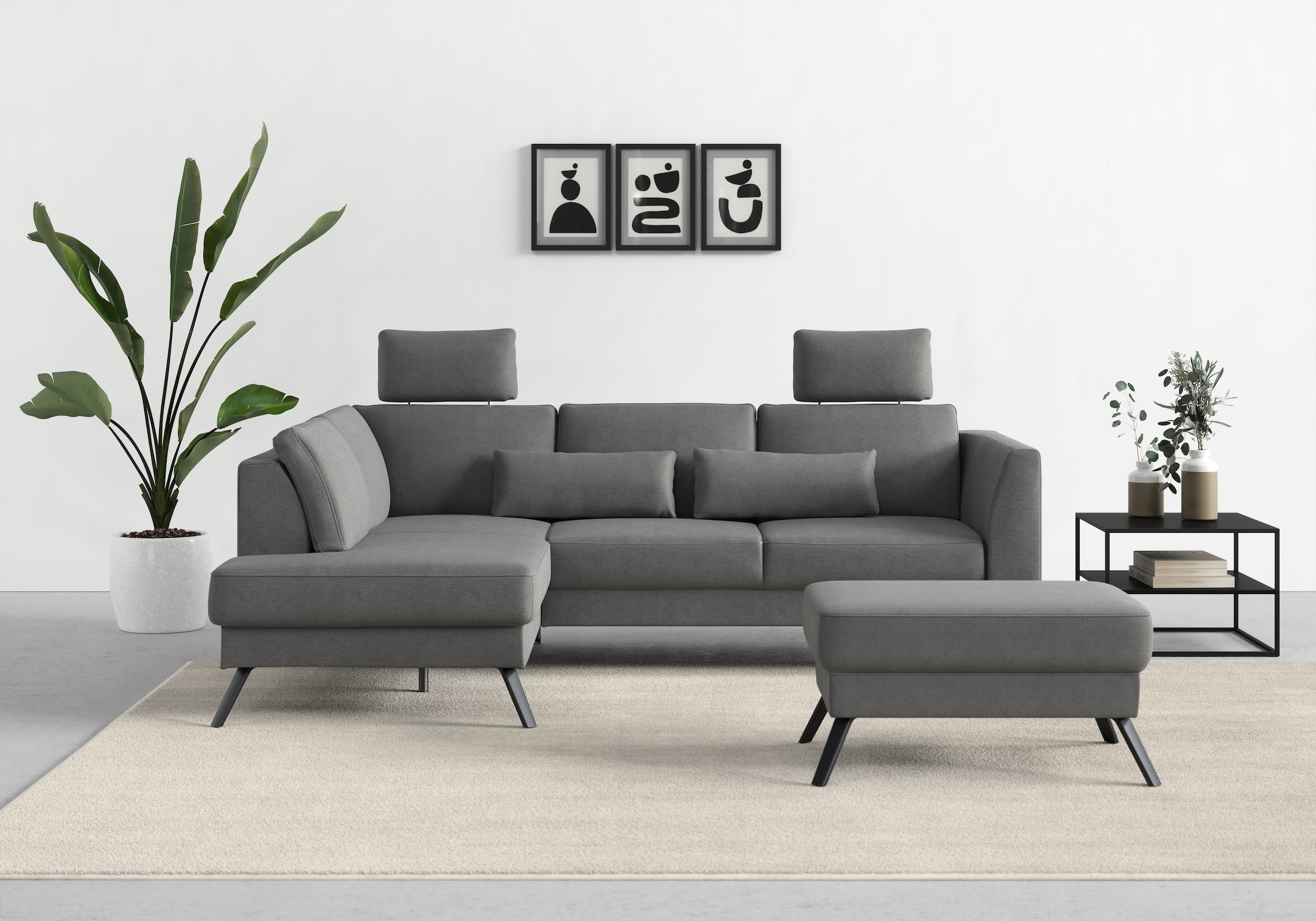 sit&more Ecksofa "Lindholm L-Form", mit Sitztiefenverstellung und Federkern günstig online kaufen