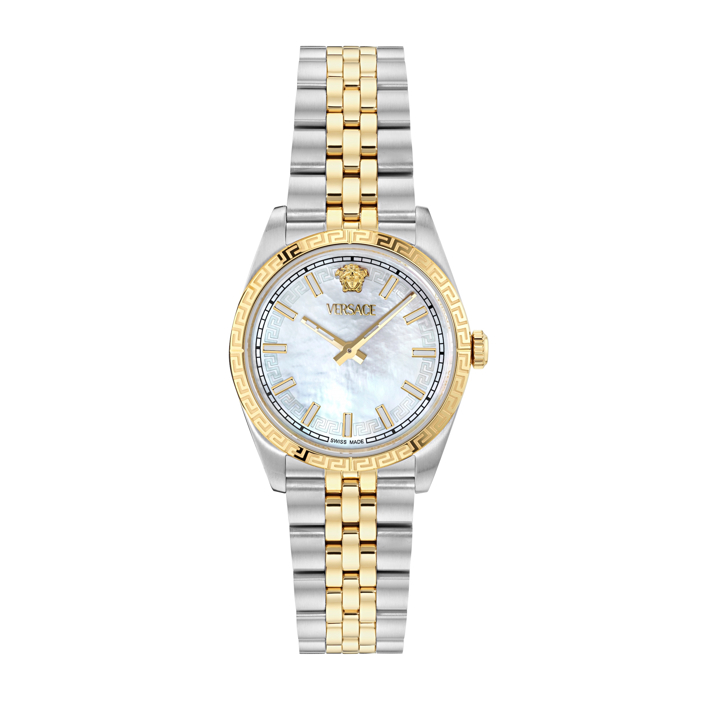 Versace Quarzuhr »MILLENYIUM LADY« Armbanduhr, Damenuhr, Swiss Made, Edelstahlarmband, analog