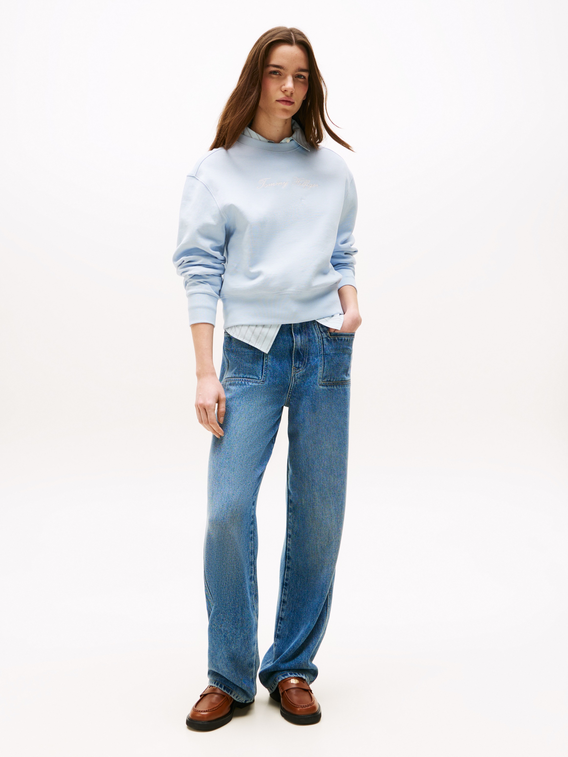 Tommy Hilfiger Sweatshirt "SCRIPT REG PIQUE SWTSHRT", mit Tommy Hilfiger Sc günstig online kaufen