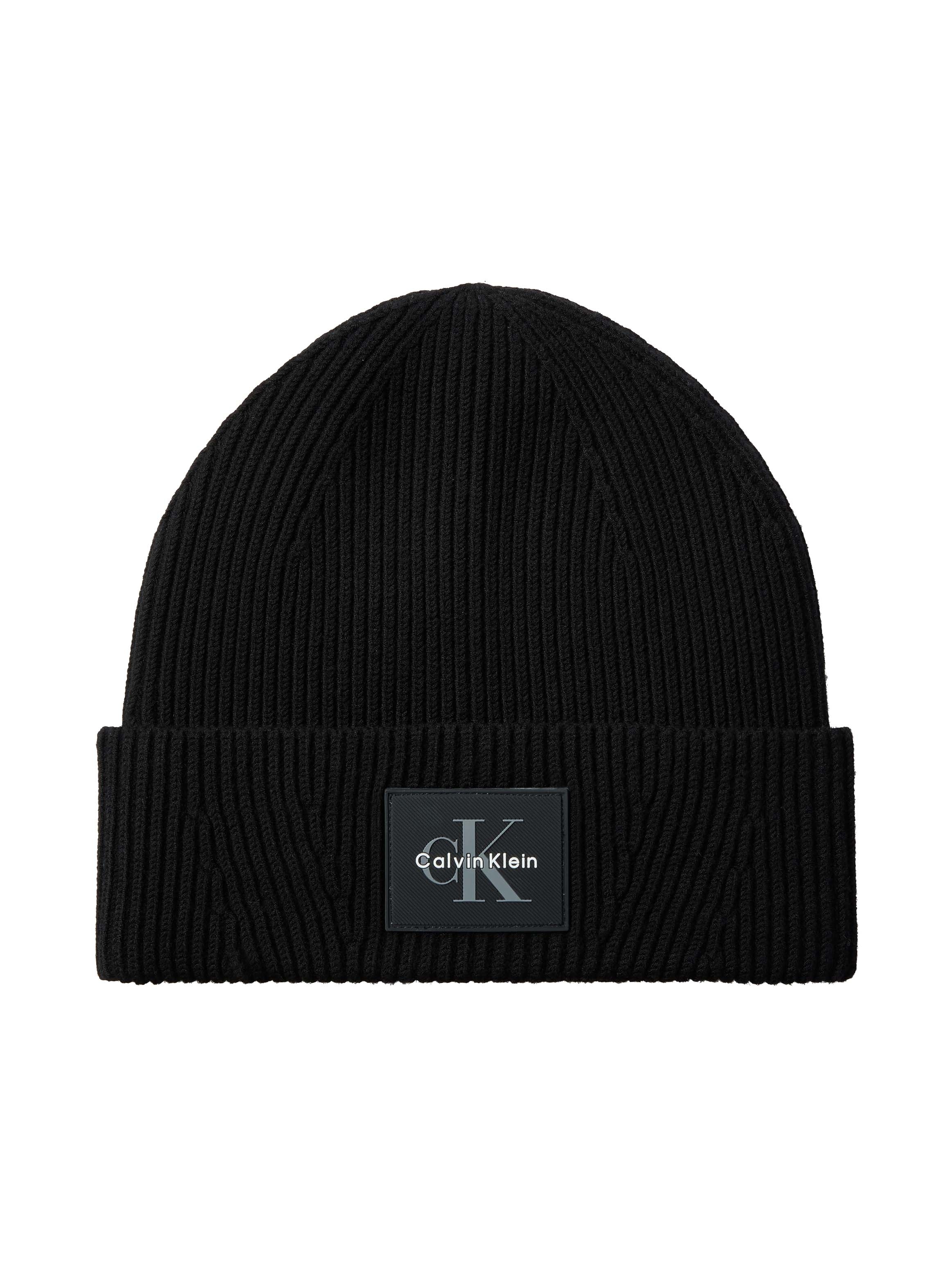 Calvin Klein Beanie "MONOLOGO PATCH RIB BEANIE" Regular fit mit Markenlogo