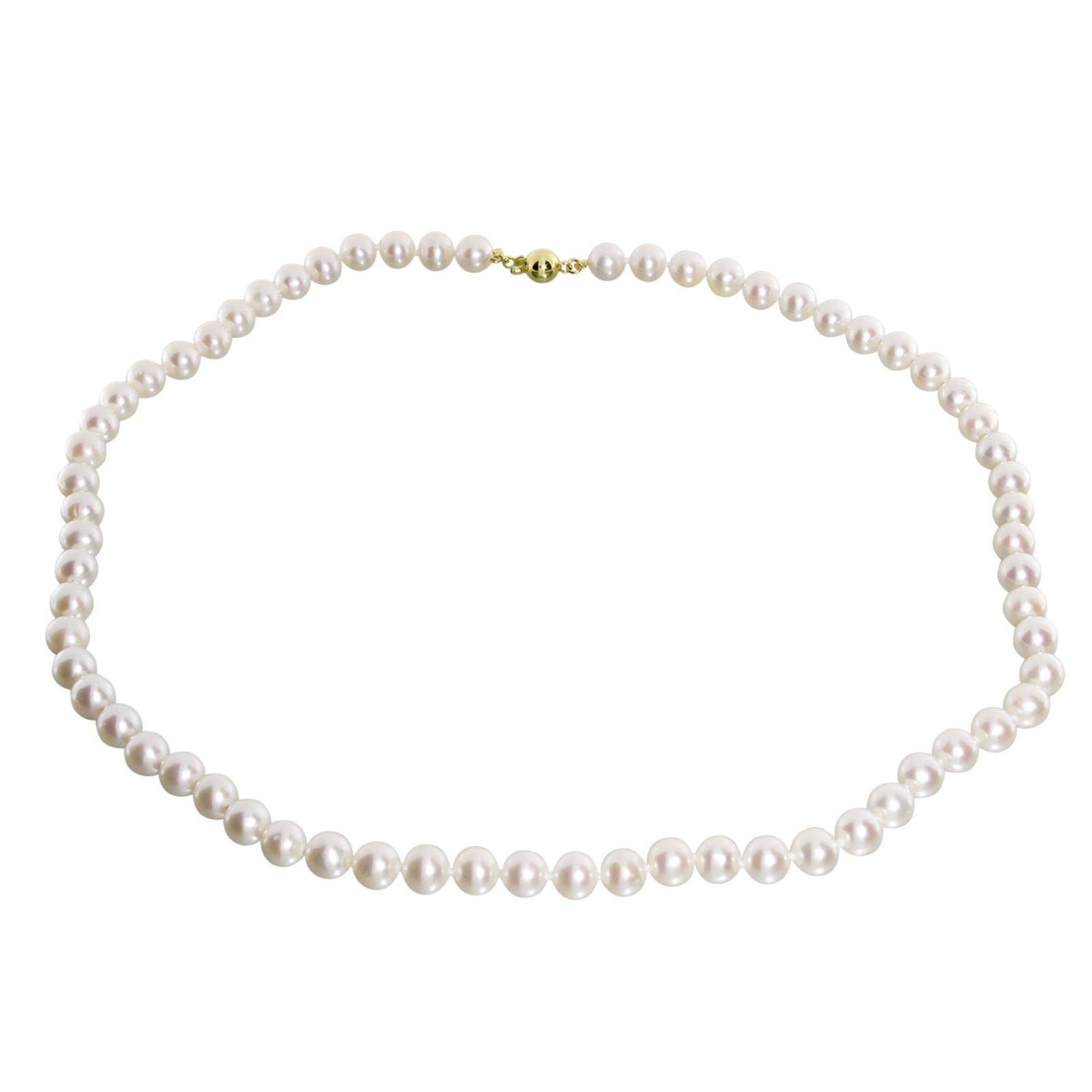 Perlenkette OSTSEE-SCHMUCK "Ostsee-Schmuck Kette Ingrid 6 Kette Ingrid 6" Gr. 45, weiß, Halsketten, Damen, 45cm, Gelbgold 585, L: 42, Perlenkette 4