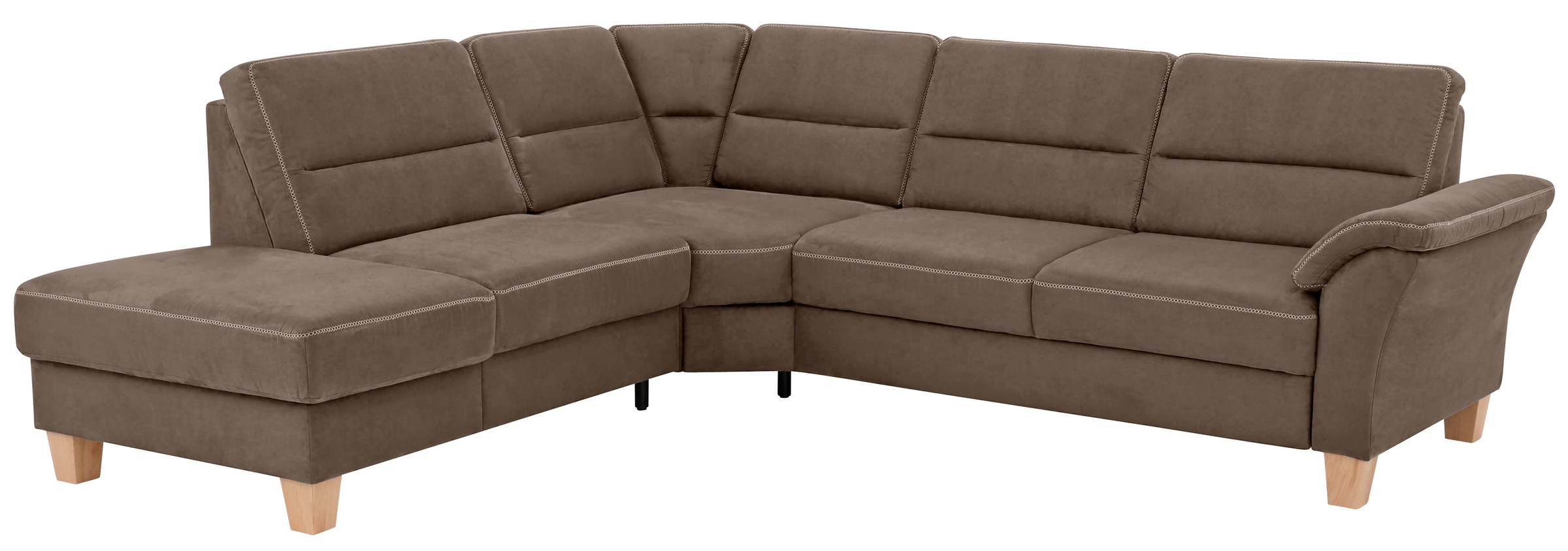 Ecksofa HOME AFFAIRE "Soleo L-Form", braun (schoko), B:262cm H:89cm T:235cm, Luxus-Microfaser ALTARA NUBUCK (100% Polyester);Struktur (100% Polyester);Luxus-Microfaser Lederoptik (100% Polyester), Sofas, Ecksofa, komfortabel durch Trapezecke mit Relaxfunk 9