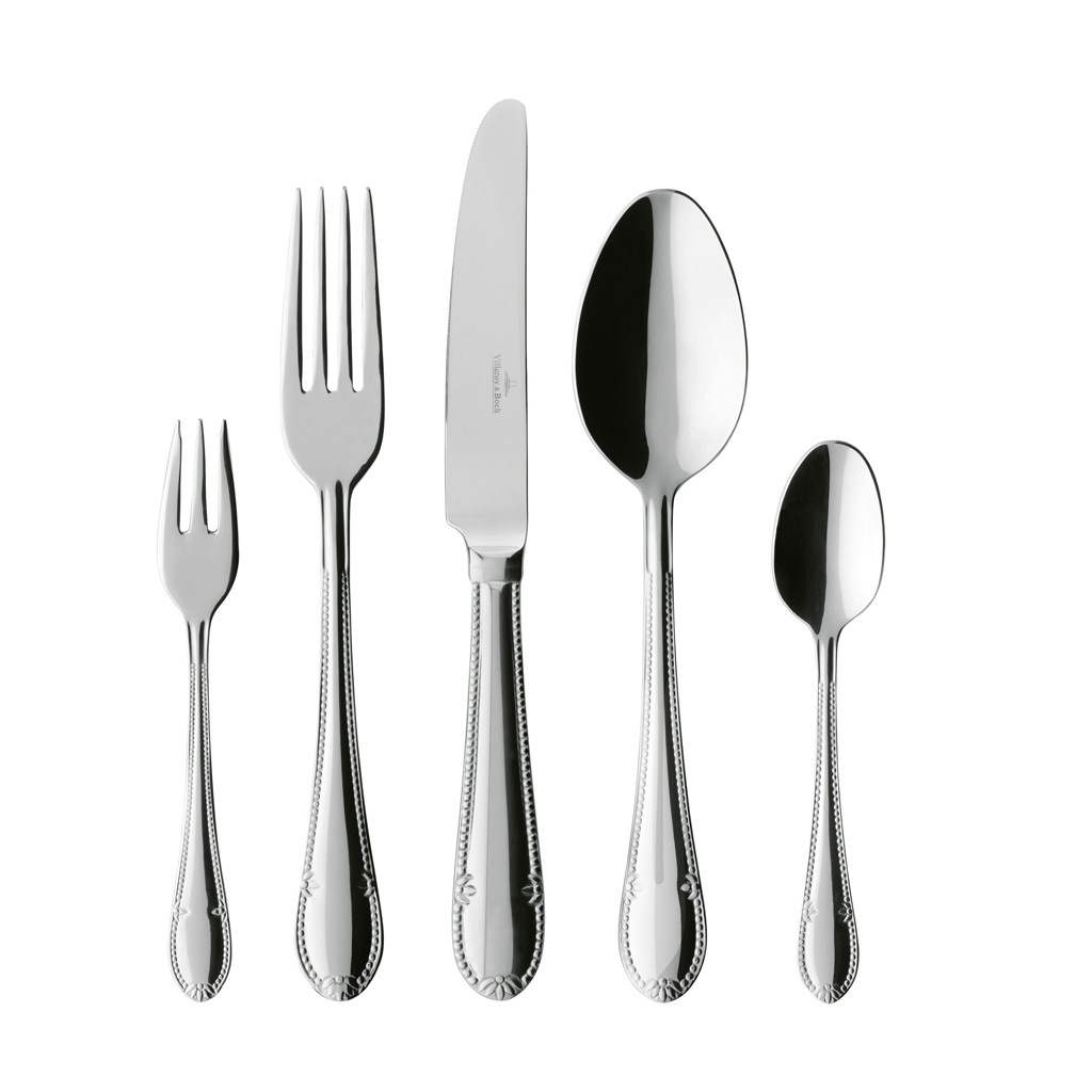 VILLEROY & BOCH Besteck-Set "Tafelbesteck Mademoiselle 30er Set silber", 30, silber, Essbesteck-Sets, rostfrei, spülmaschinengeeignet