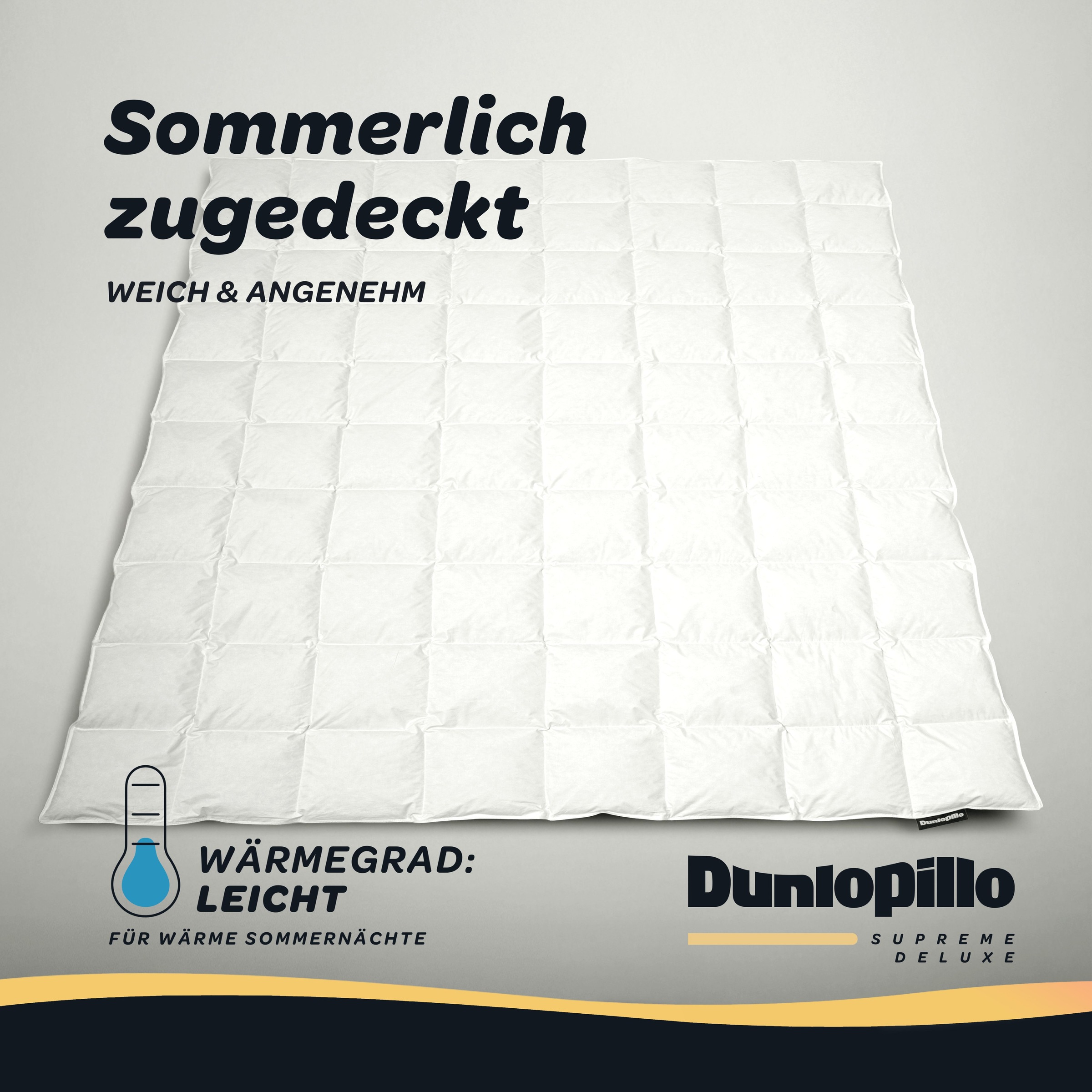 Dunlopillo Gänsedaunenbettdecke »Dunlopillo Supreme Deluxe, "NEUHEIT" in Größe 135x220 & 155 220 cm« leicht Füllung 90% Gänsedaunen & 10% Federn 1 Stk. tlg. Hergestellt in Deutschland & Downpass zertifiziert, NOMITE