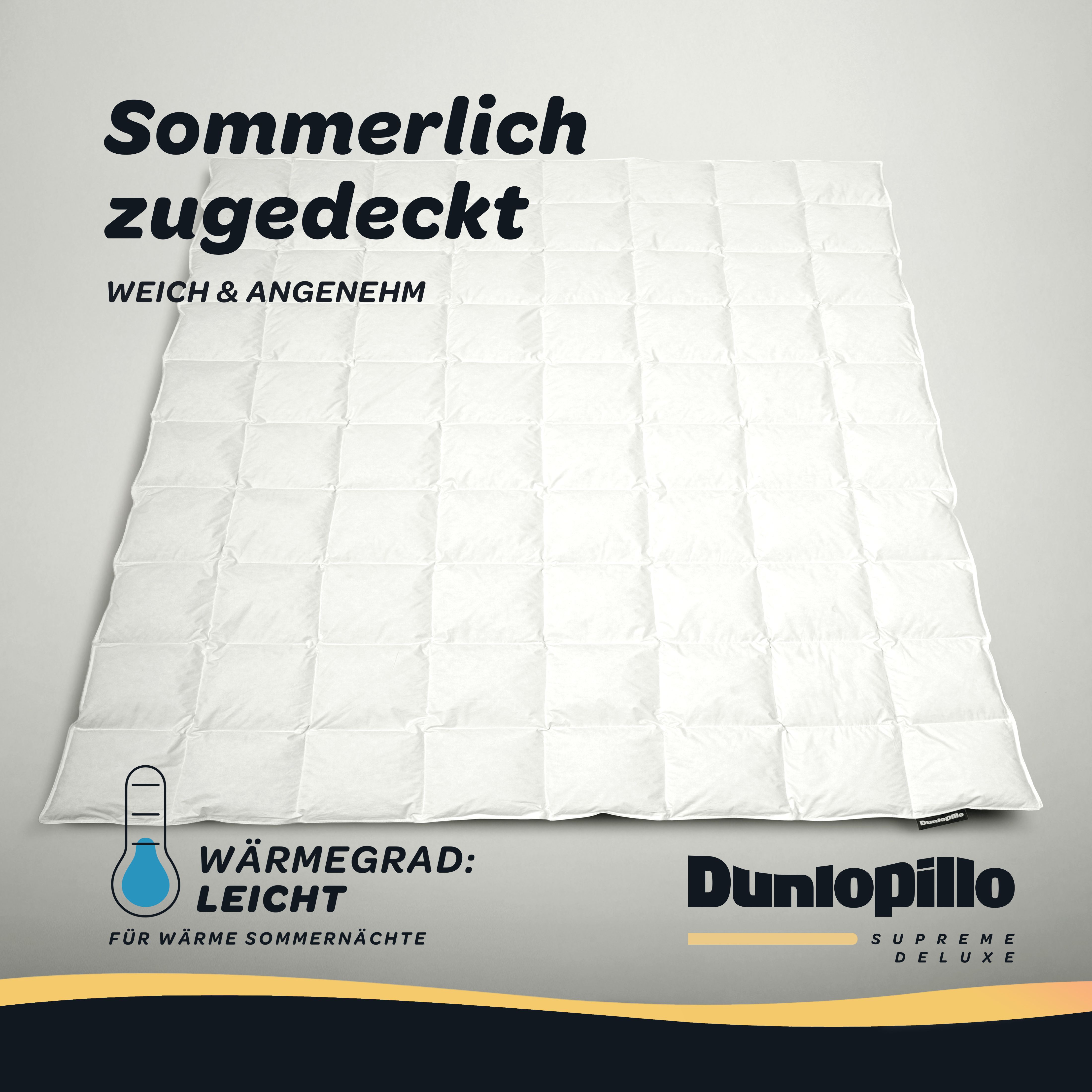 Dunlopillo Gänsedaunenbettdecke "Dunlopillo Supreme Deluxe, "NEUHEIT" in Größe 135x220 & 155 220 cm" leicht Füllung 90% Gänsedaunen & 10% Federn 1 Stk. tlg. Hergestellt in Deutschland & Downpass zertifiziert, NOMITE