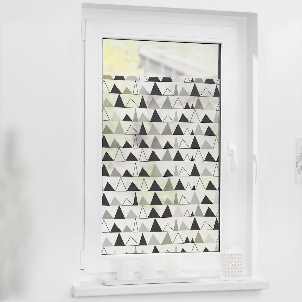 LICHTBLICK ORIGINAL Fensterfolie »Dreiecke«, 1 St., blickdicht, strukturiertKlebepunkte, selbstklebend, Sichtschutz