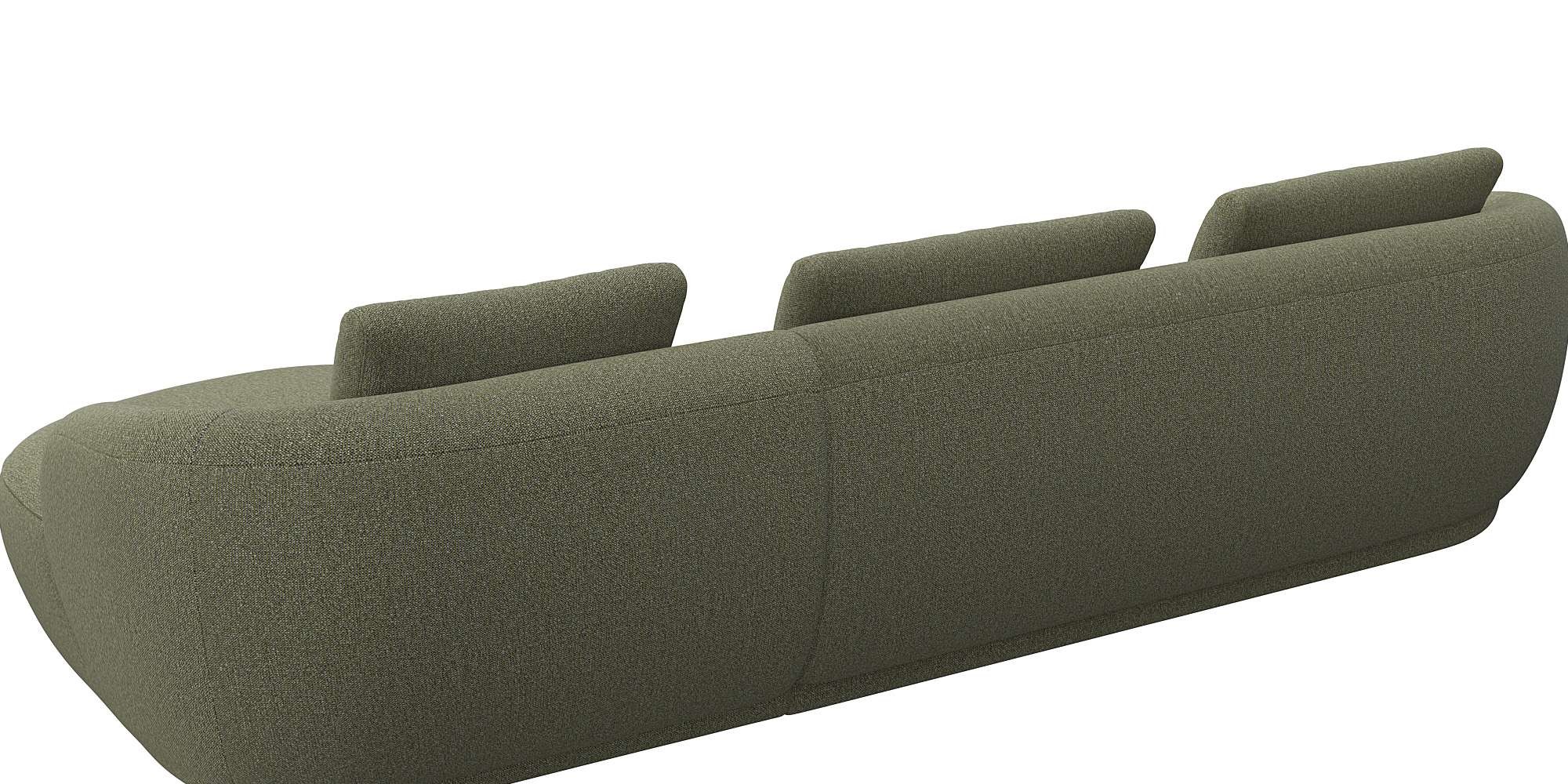 FLEXLUX Wohnlandschaft »Torino, rund, L-Form, Sofa-Ecke mit Recamiere, Longchair-Sofa«, Modernes, organisches Sofa-Design, Kaltschaum, Wellenunterfederung