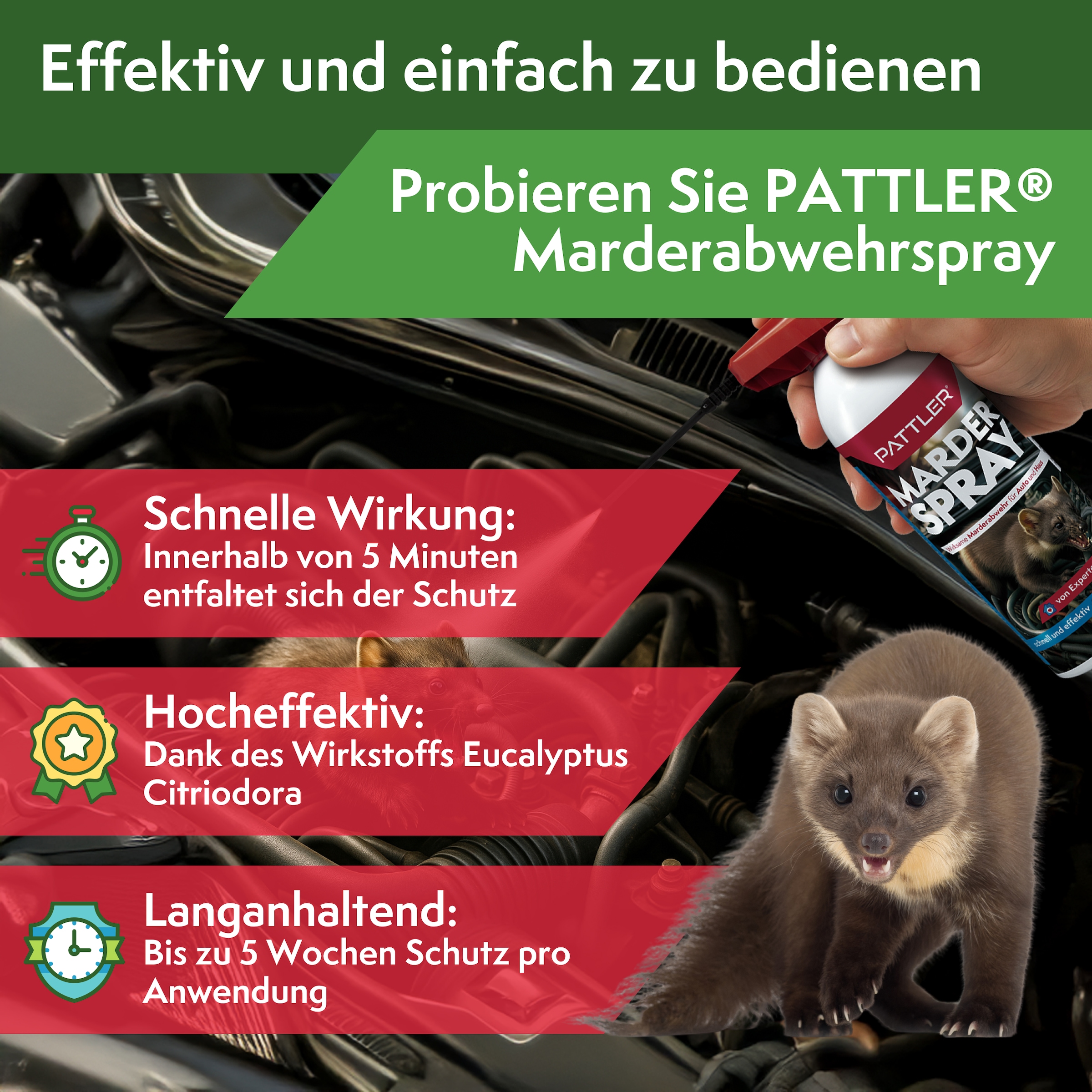 Pattler Marderspray »Hochwirksam mit Sofortwirkung« 400 ml