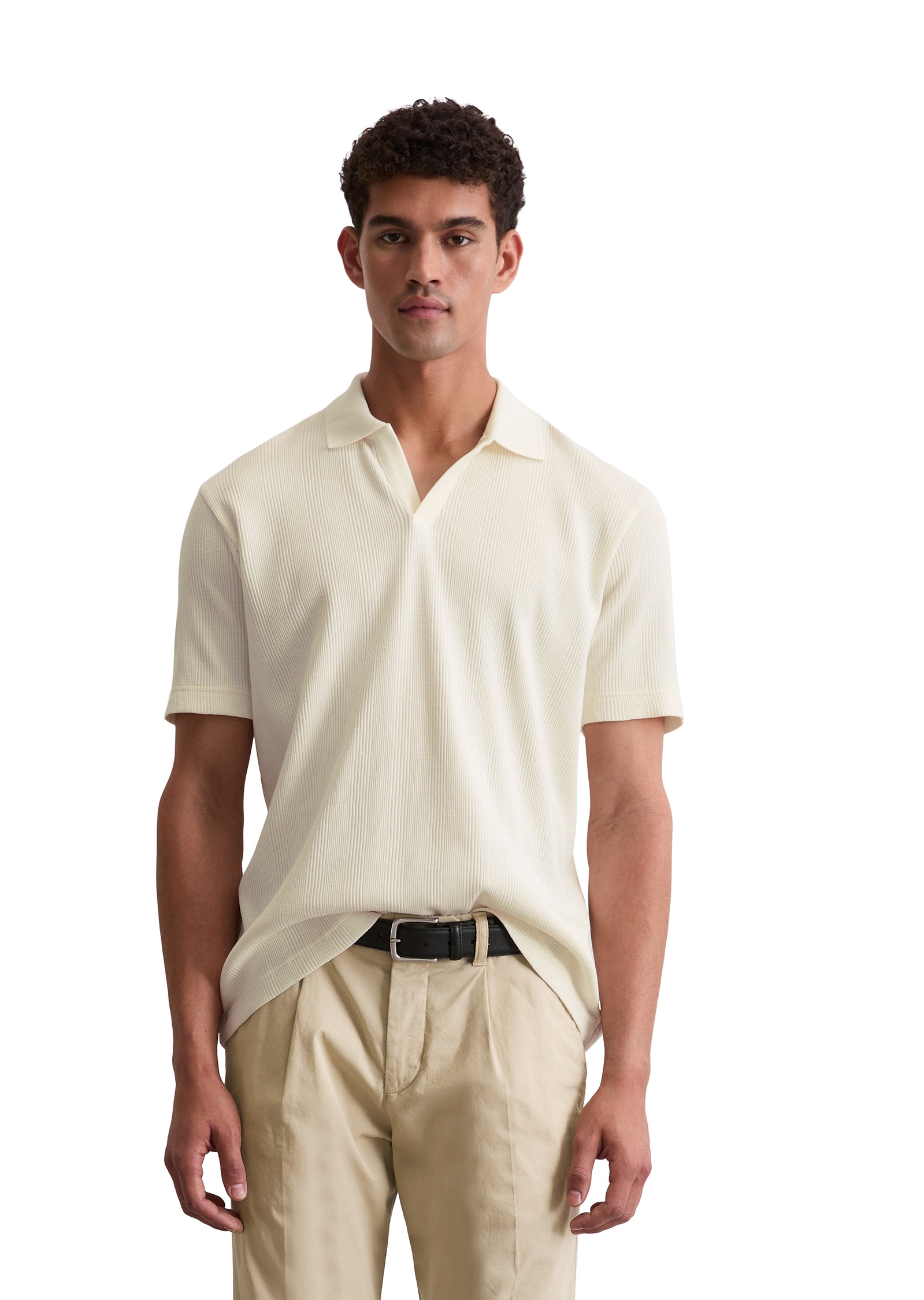 Marc OPolo Poloshirt "mit elastischer Rippstruktur" günstig online kaufen