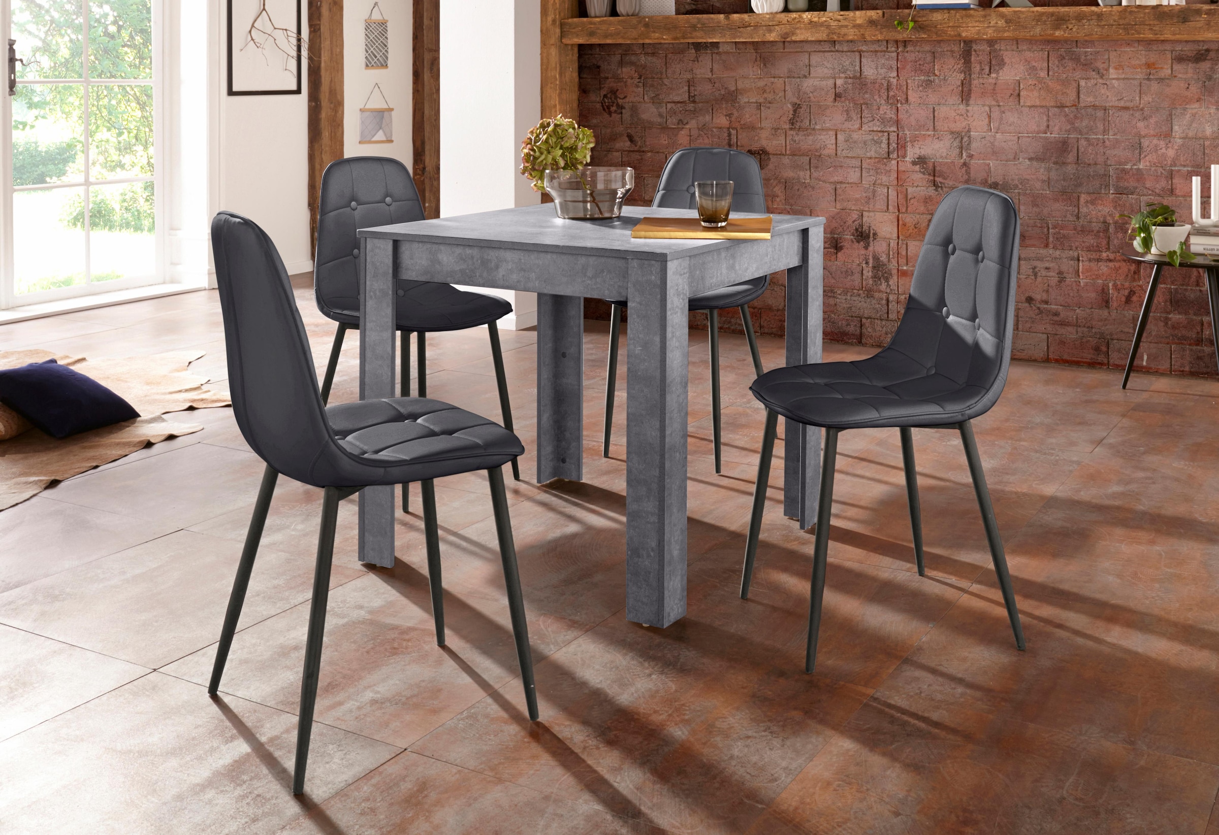 OTTO home Essgruppe Set, 5 Stk. tlg. mit Esstisch 80 cm breit