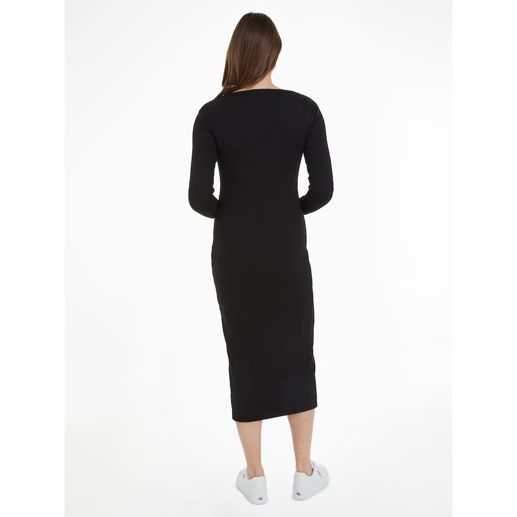 Calvin Klein Jeans Jerseykleid »LABEL LONG SLEEVE RIB DRESS«