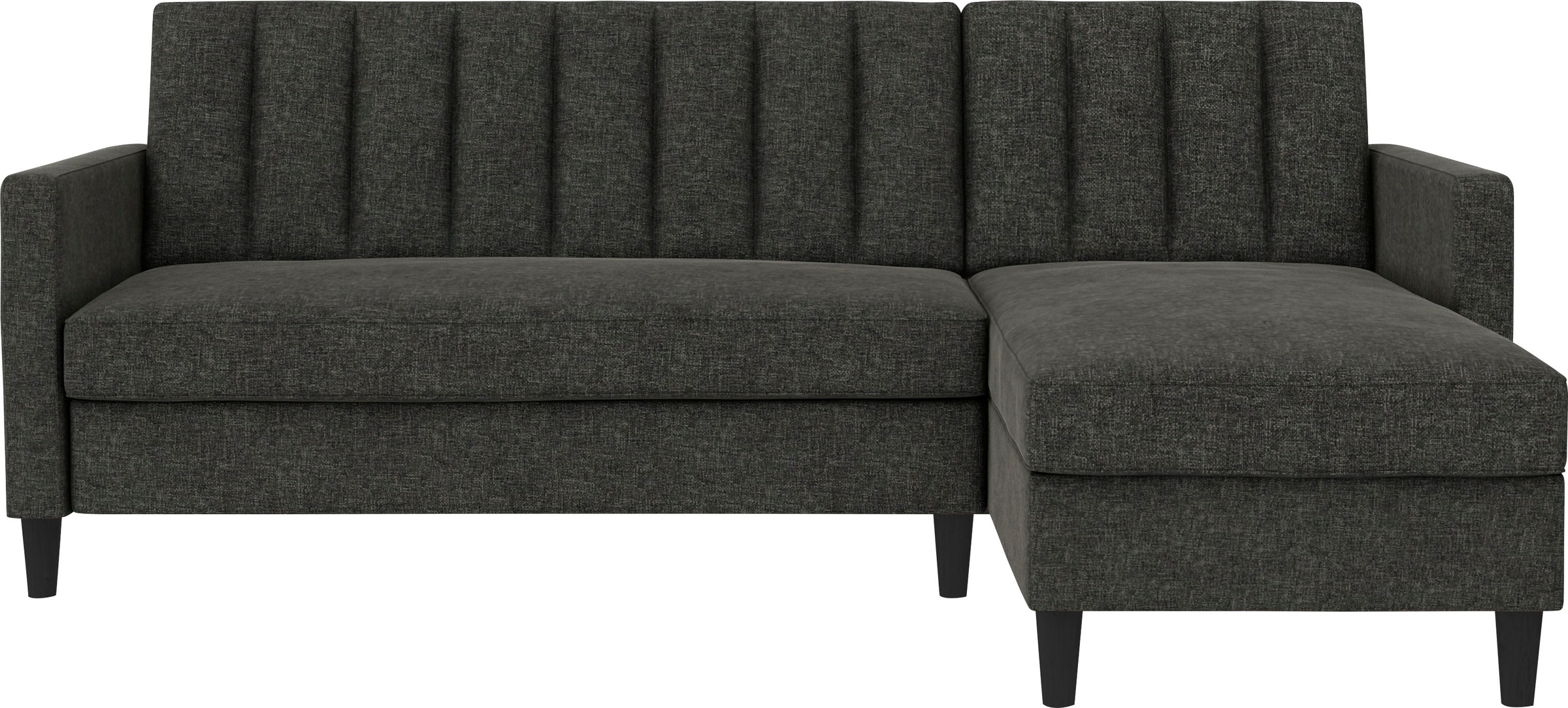 Dorel Home Ecksofa mit Schlafffunktion, Recamiere mit Stauraum beidseitig montierbar, Rückenlehne 2-teilig und 3-fach verstellbar