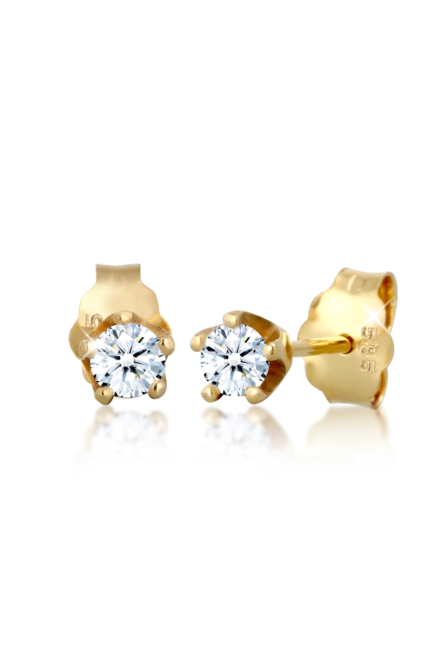 Paar Ohrstecker »Klassisch Elegant Diamant (0.22 ct.) 585 Gelbgold«