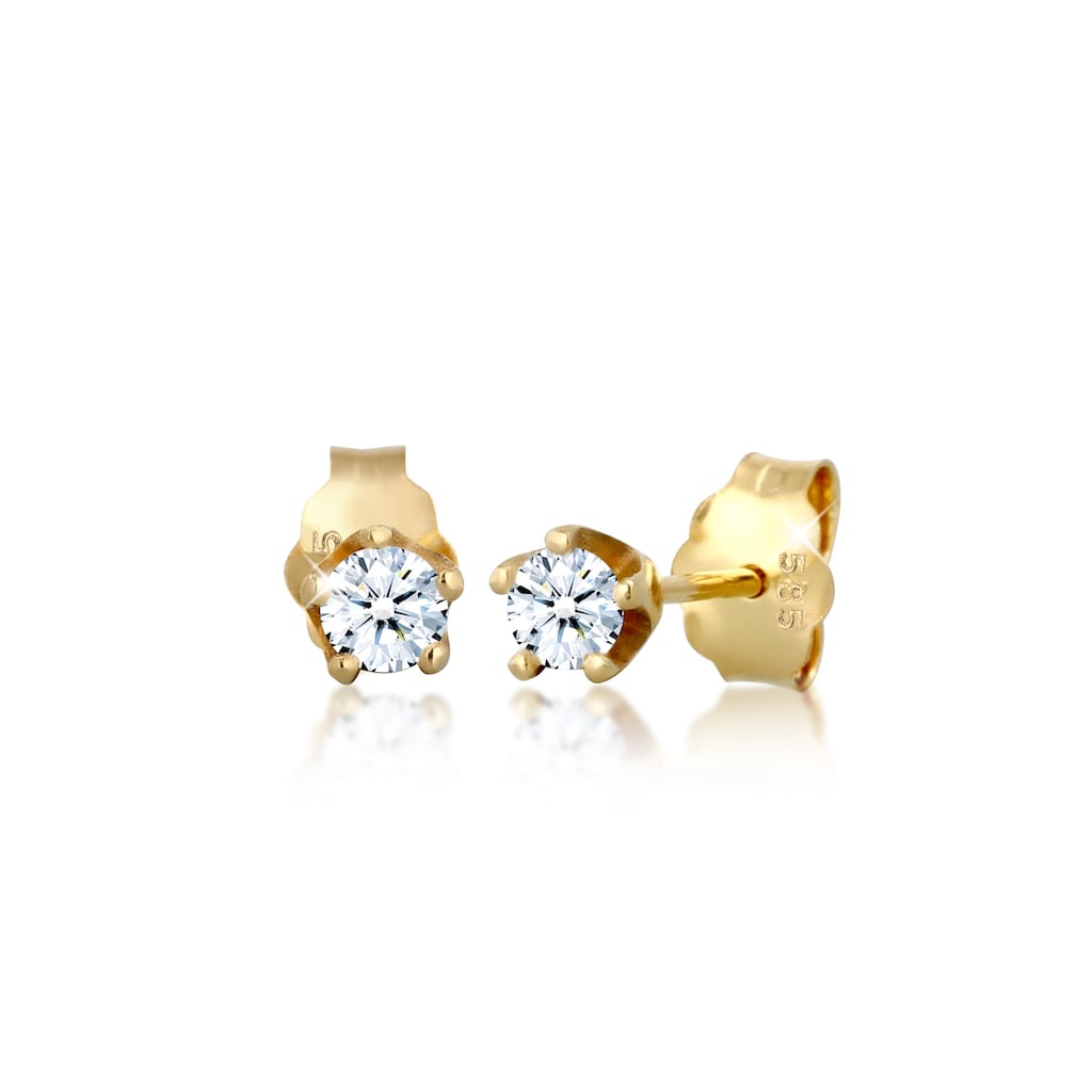 Elli DIAMONDS Paar Ohrstecker »Klassisch Elegant Diamant (0.22 ct.) 585 Gelbgold«