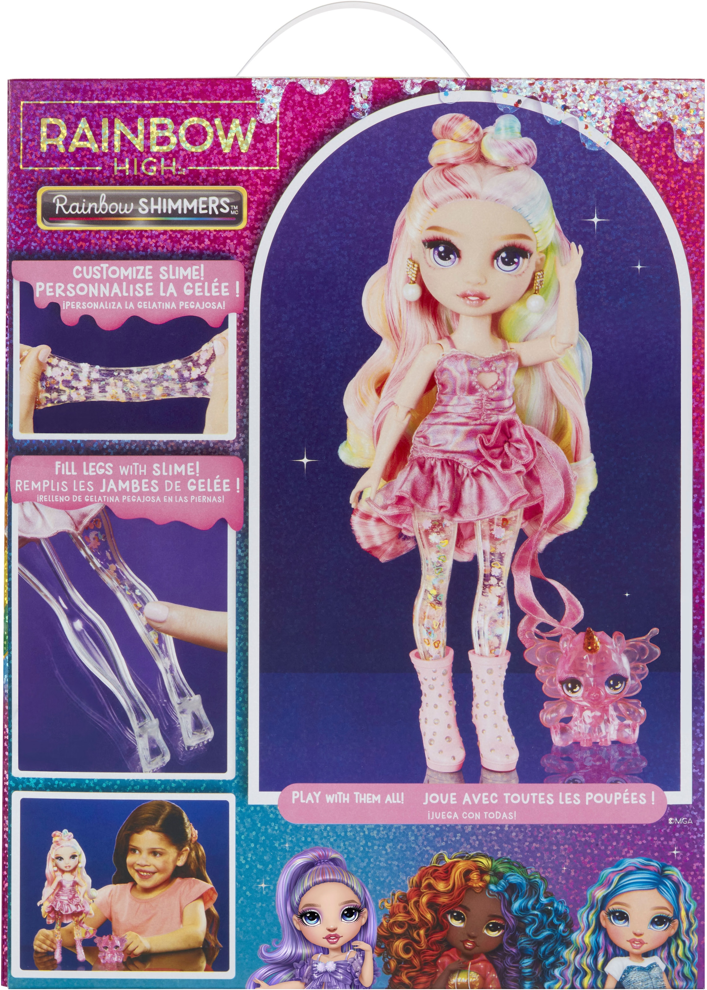 RAINBOW HIGH Anziehpuppe »Rainbow Shimmers with Slime Fashion Doll, Bella (pink)«