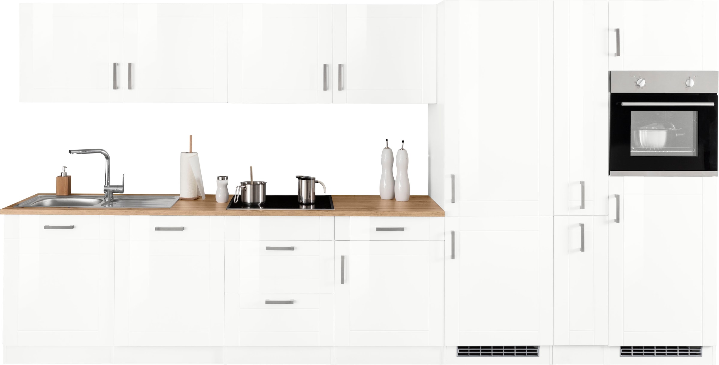KOCHSTATION Küchenzeile »KS-Tinnum«, mit E-Geräten, Breite 390 cm