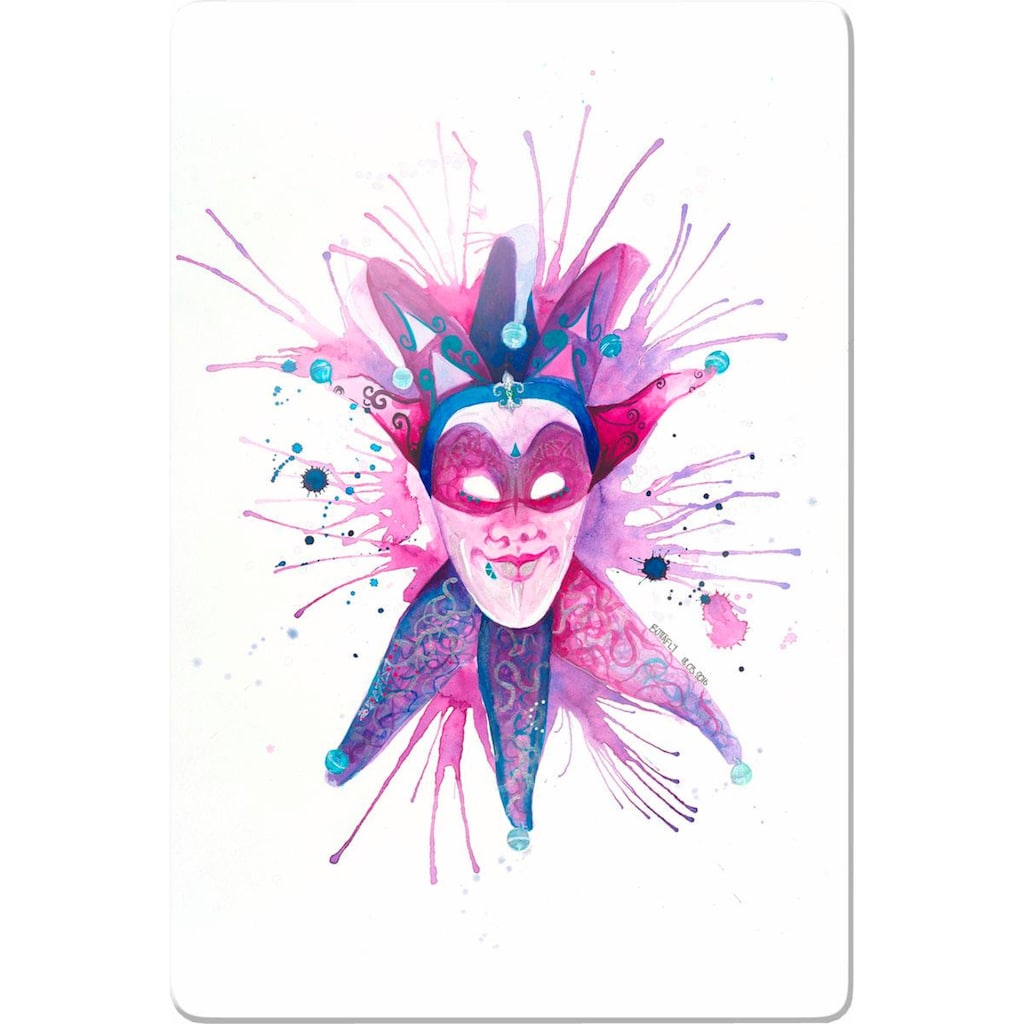 Wall-Art Glasbild »Buttafly Mardi Gras Mask«, Menschen