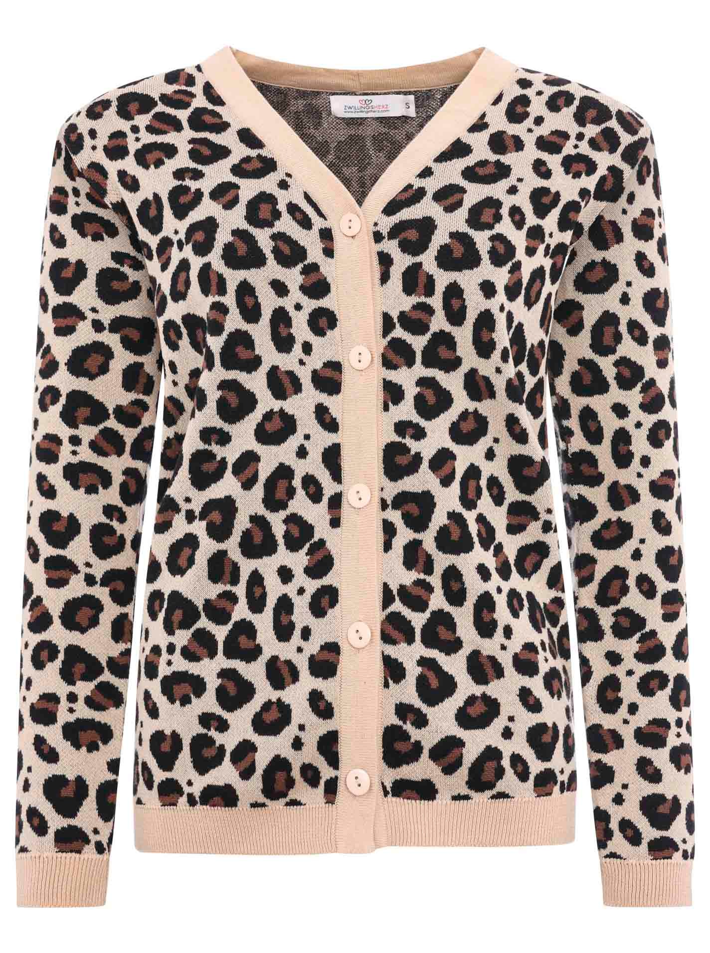 Zwillingsherz Strickjacke ""Gestrickter-Leo"", mit Knöpfen, mit Leomuster a günstig online kaufen