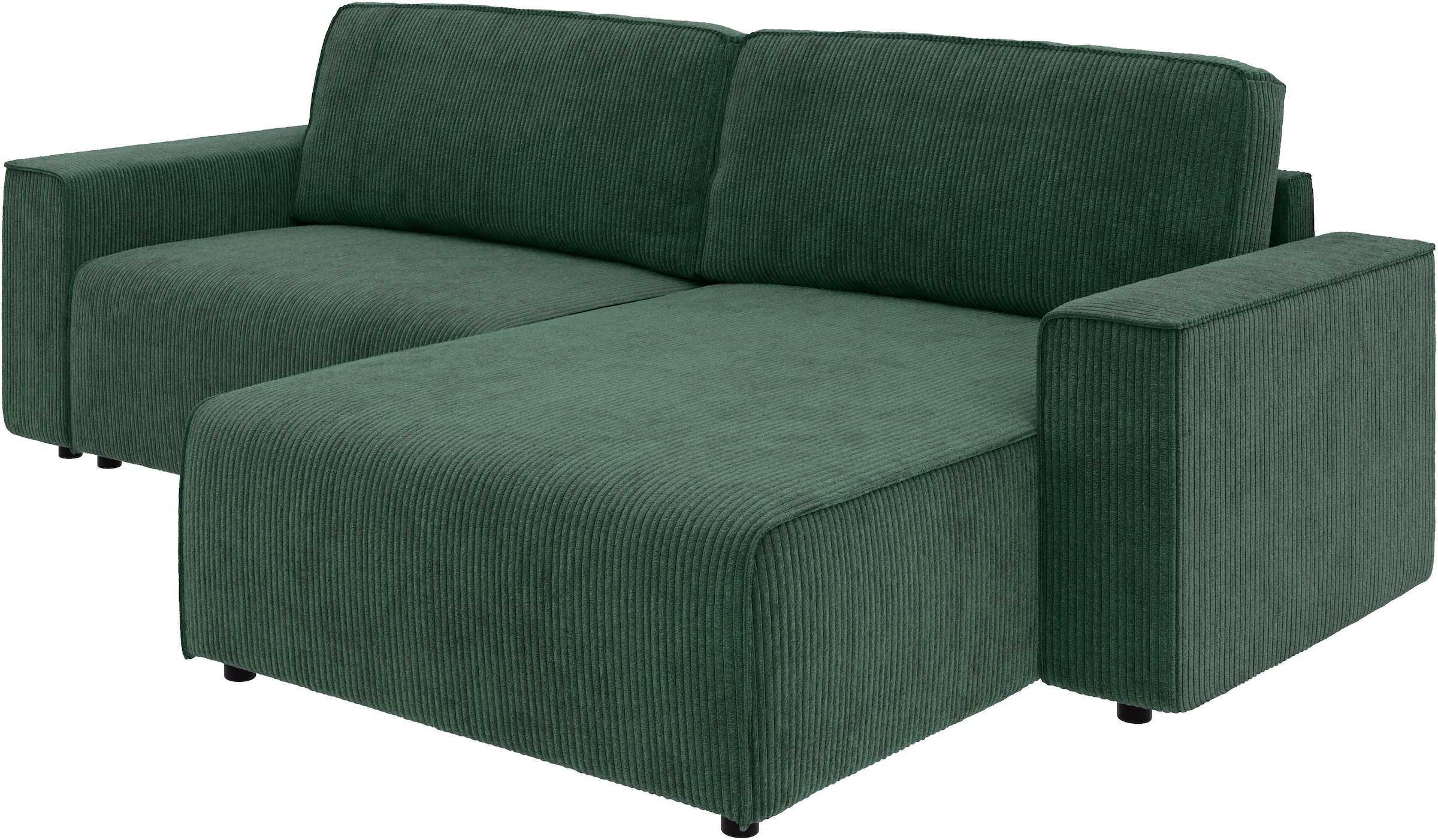 INOSIGN Ecksofa »Chance, Recamiere beidseitig montierbar, Schlaffunktion, Breite 265 cm«, in Cordstoff HYPER, mit Schlaffunktion und Bettkasten