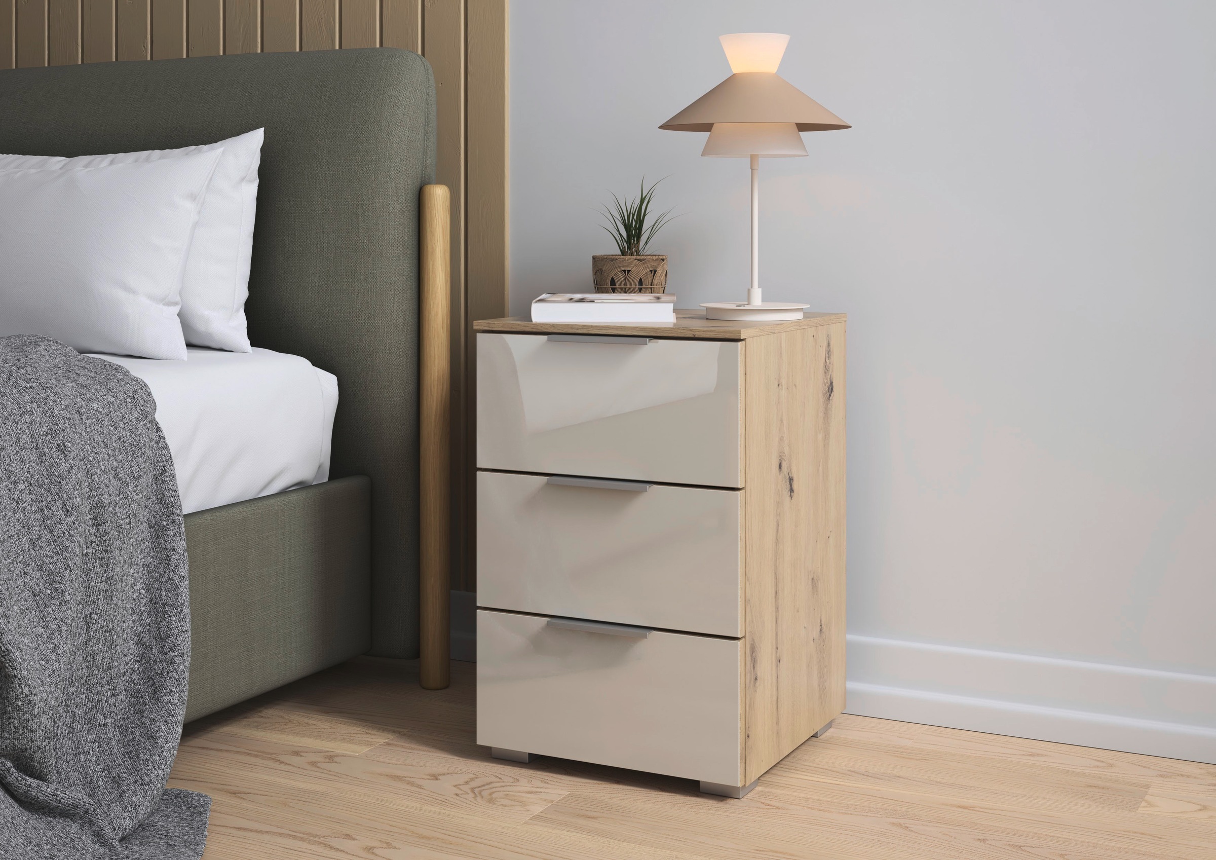 OTTO home Nachtkommode "Nachttisch Nachtschrank Nachtkonsole AGORDO mit Gla günstig online kaufen