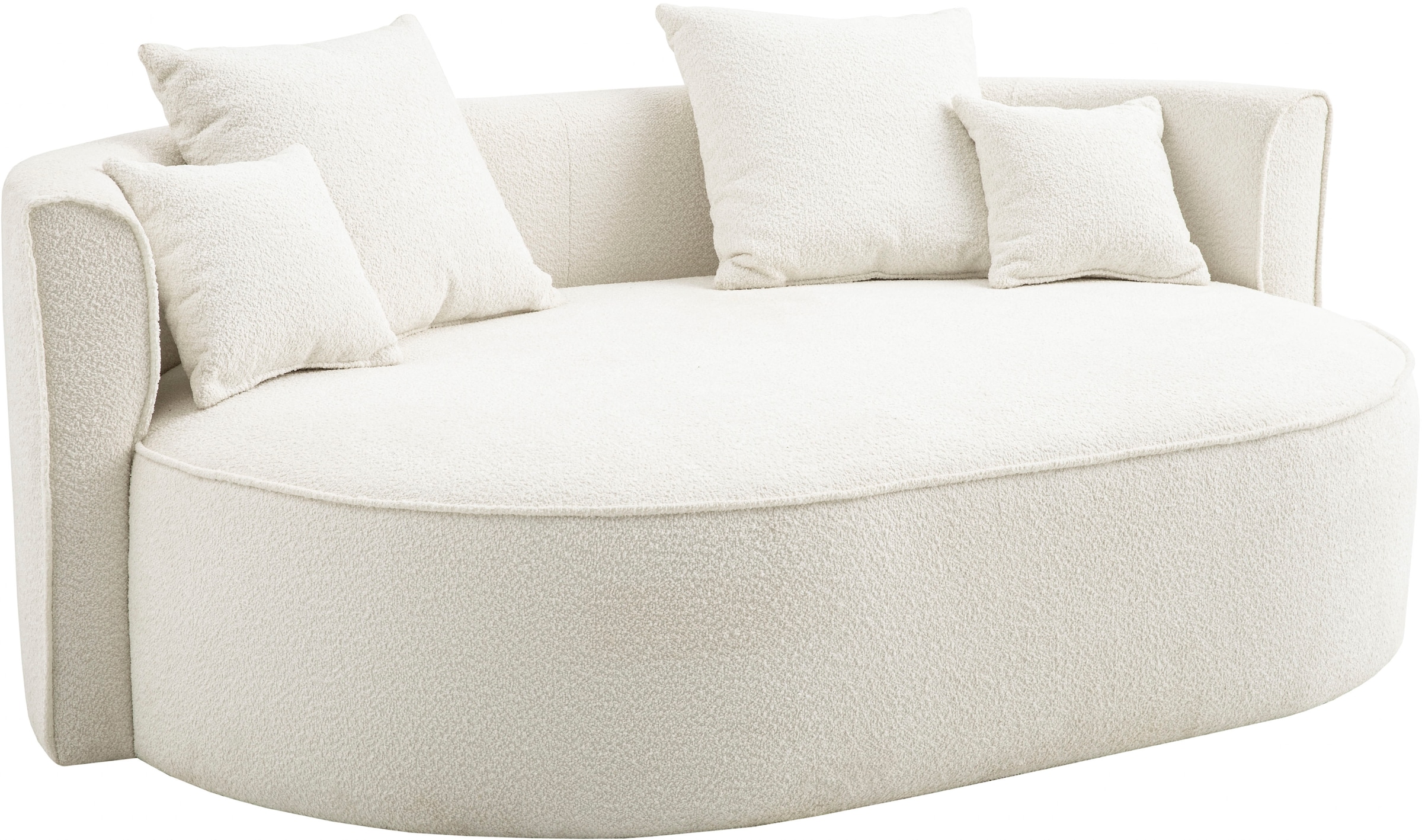 LeGer Home by Lena Gercke 2,5-Sitzer »ISALIE, rundes Loungesofa, mit Kissen, perfekt gepolstert«, moderne Stoffe, mit 4 Zierkissen, extra große Sitzfläche