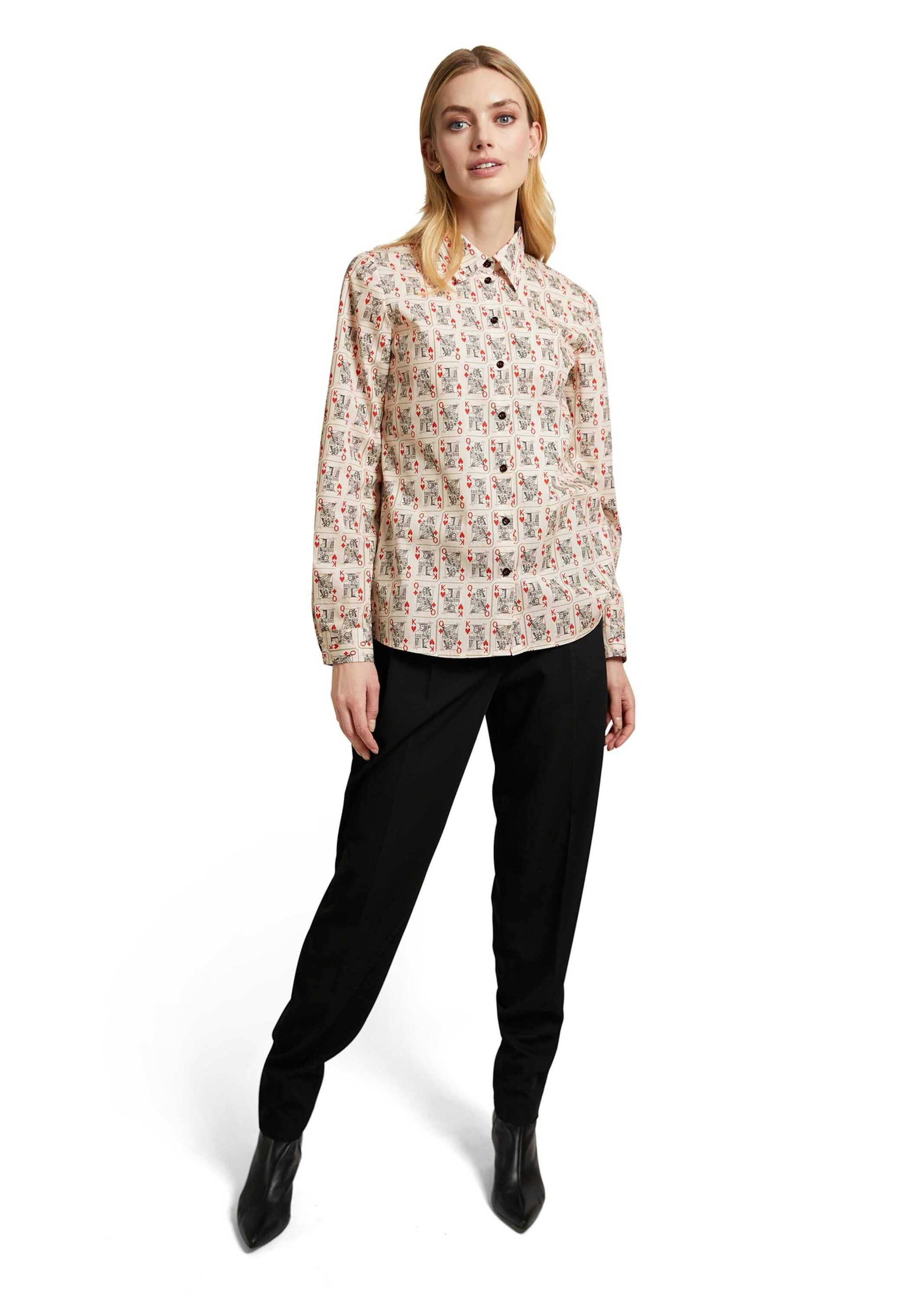 Thumbnail - MADELEINE Langarmbluse "Bluse Baumwollbluse mit Kartenspiel-Motiven"