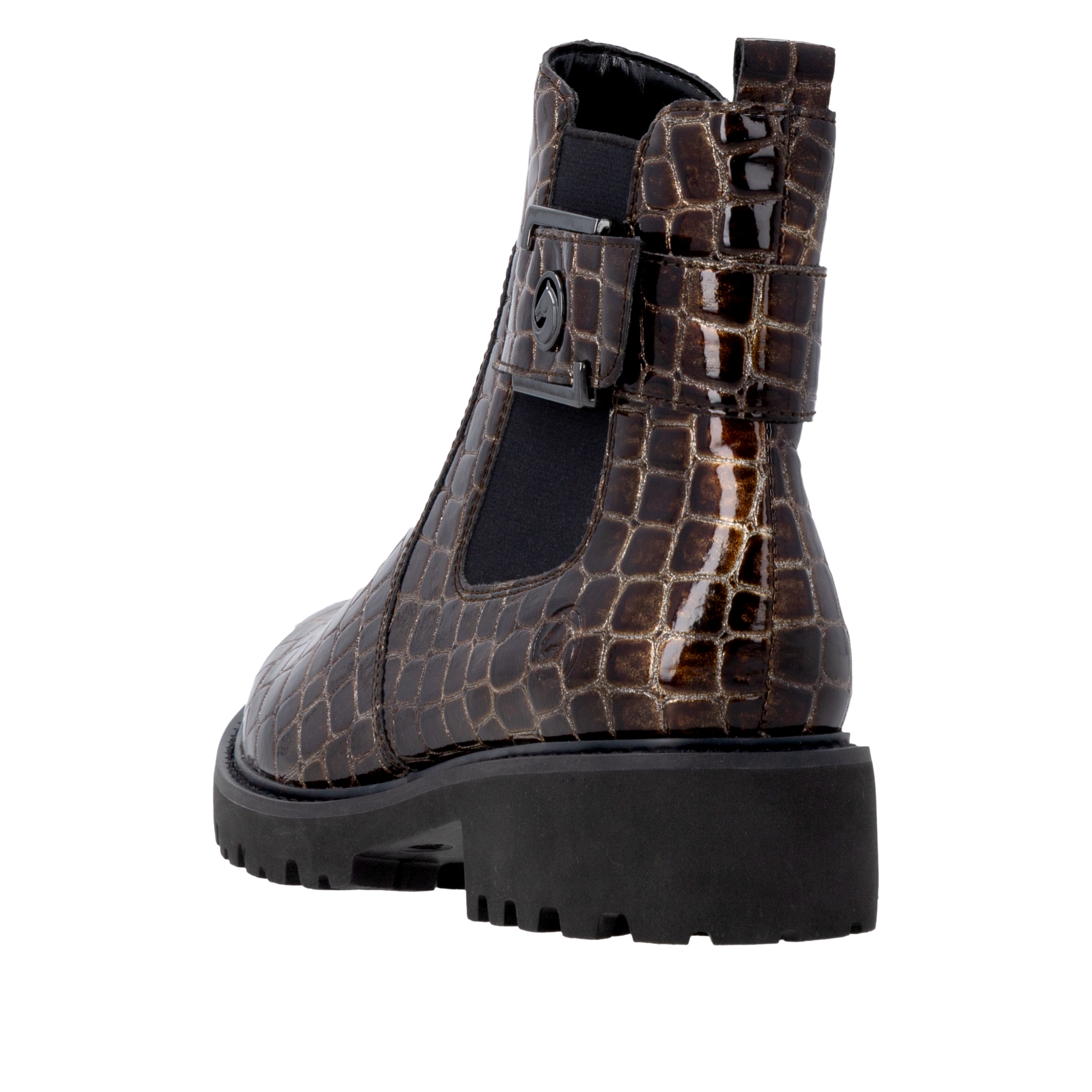 Remonte Chelseaboots  Blockabsatz, Stiefelette, Lackboots in trendiger Optik