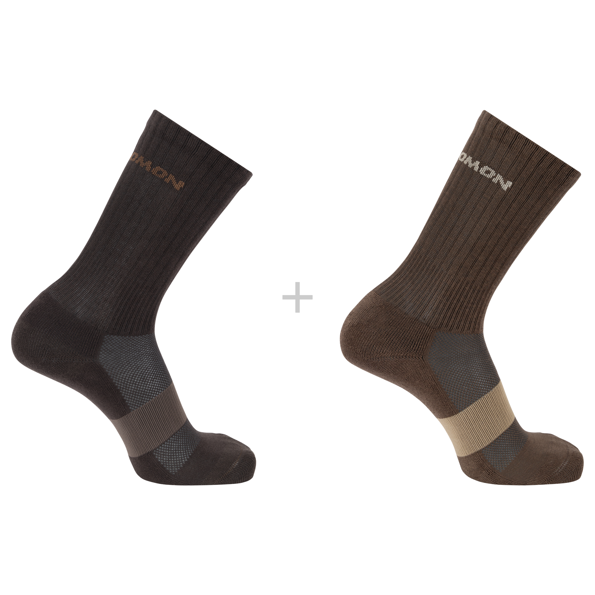 Salomon Socken "EVASION CREW 2-PACK" für sportliche Aktivitäten, hoher Baumwollanteil, mit Polyamid