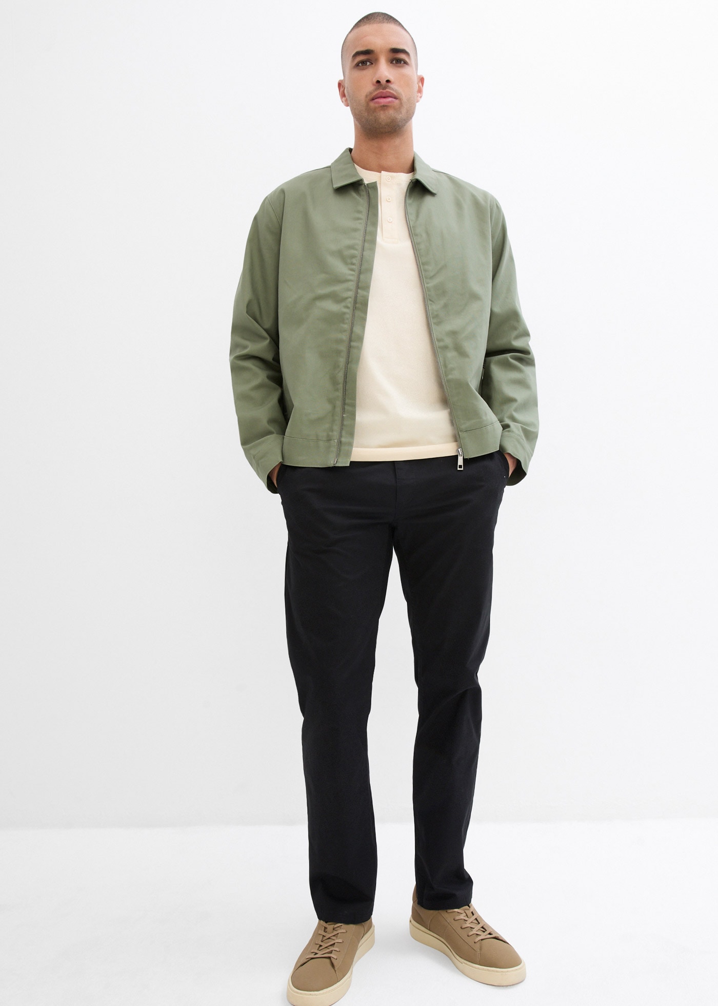 bonprix Chinohose  aus Baumwolle mit Elasthan-Anteil, seitlicher Gummizug in der Taille