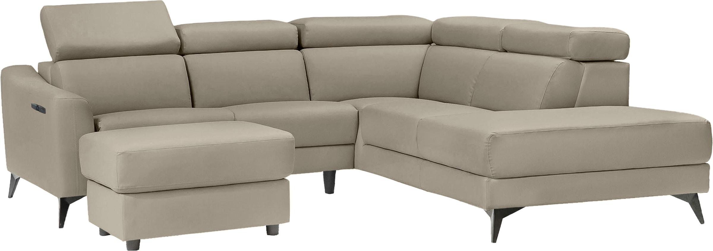 Places of Style Ecksofa »Valerio«, mit 1 elektrischer Relaxfunktion und USB-Anschluß