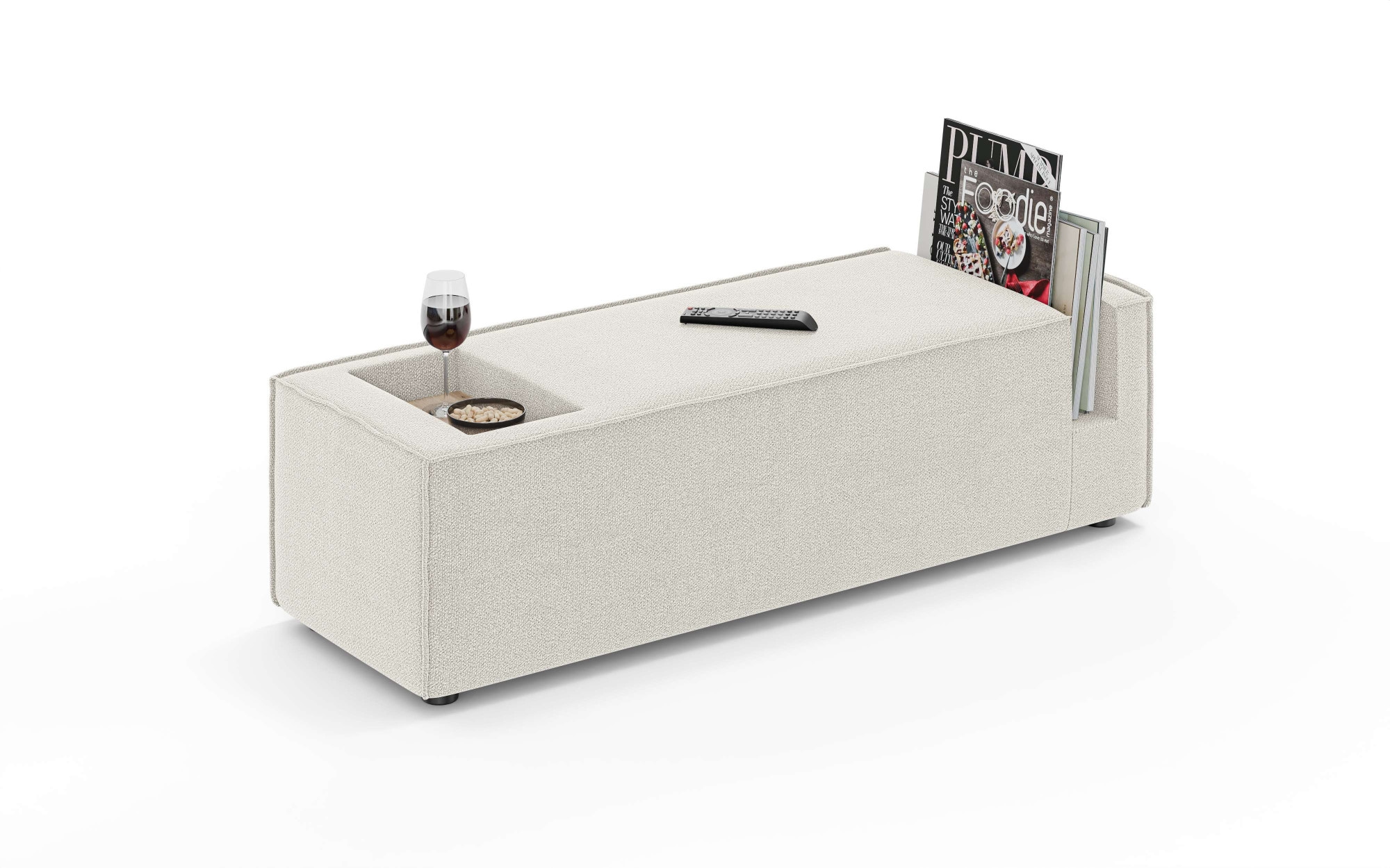 OTTO home Sofaelement "HAILY Tisch XL für das Modulsofa, extra tief, Maße B/T/H: 45/130/37 cm" als Modul oder separat verwendbar, mit Steckfach und Ablagefläche