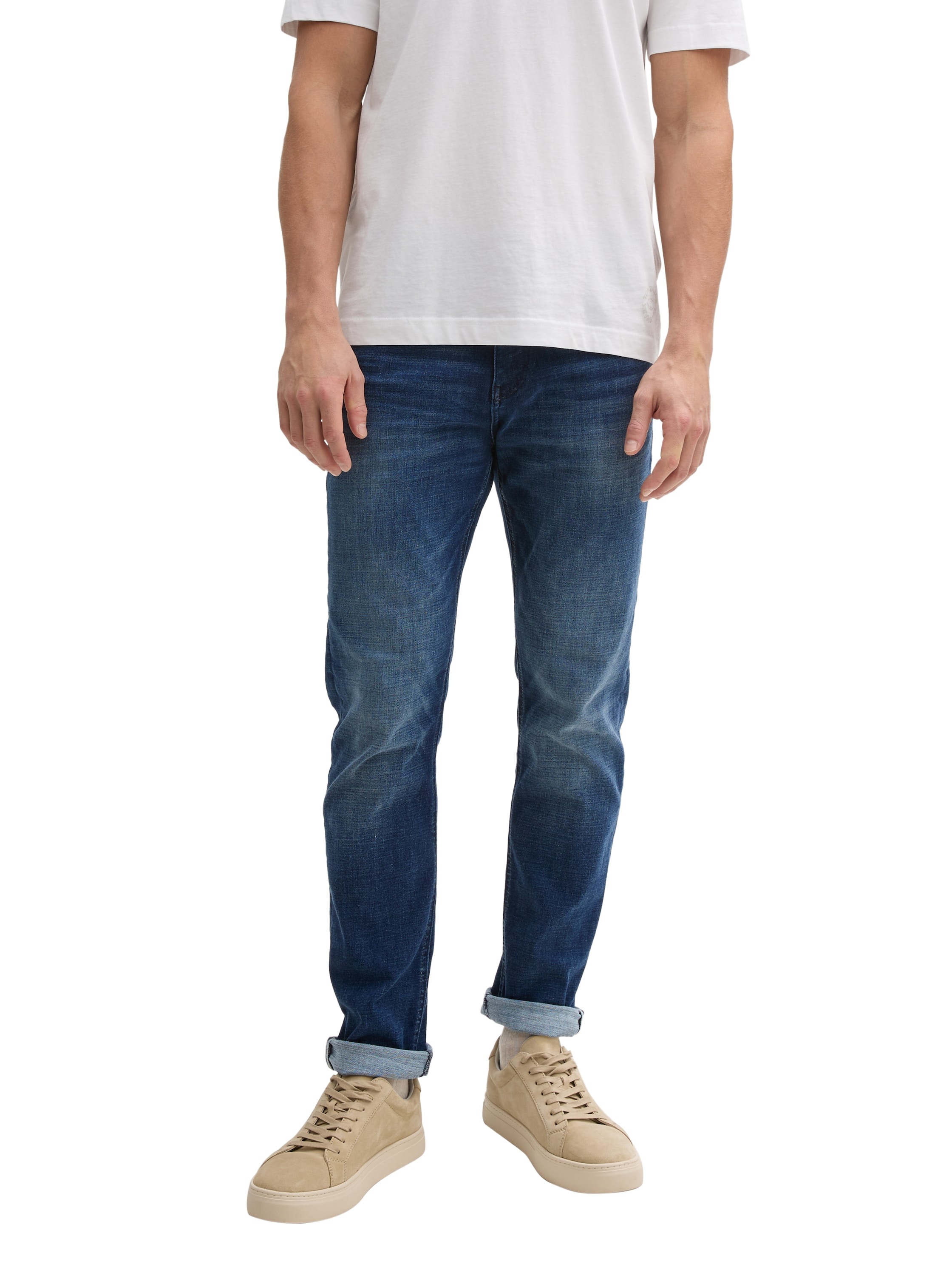 Tom Tailor Herren Jeans JOSH - Regular Slim Fit - Blau - Used Mid Stone Blu günstig online kaufen