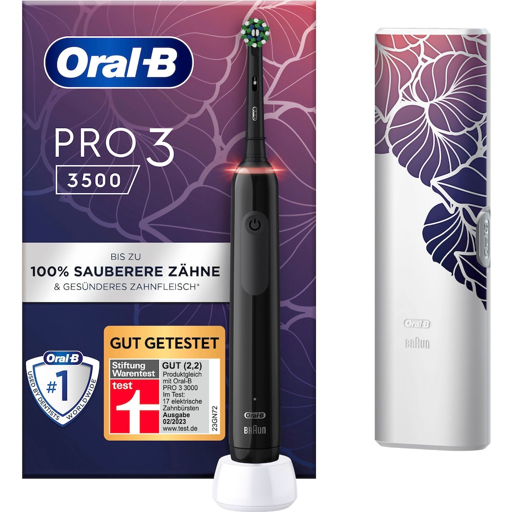 Oral B Elektrische Zahnbürste »PRO 3 3500« 1 St. Aufsteckbürsten 3 Putzmodi