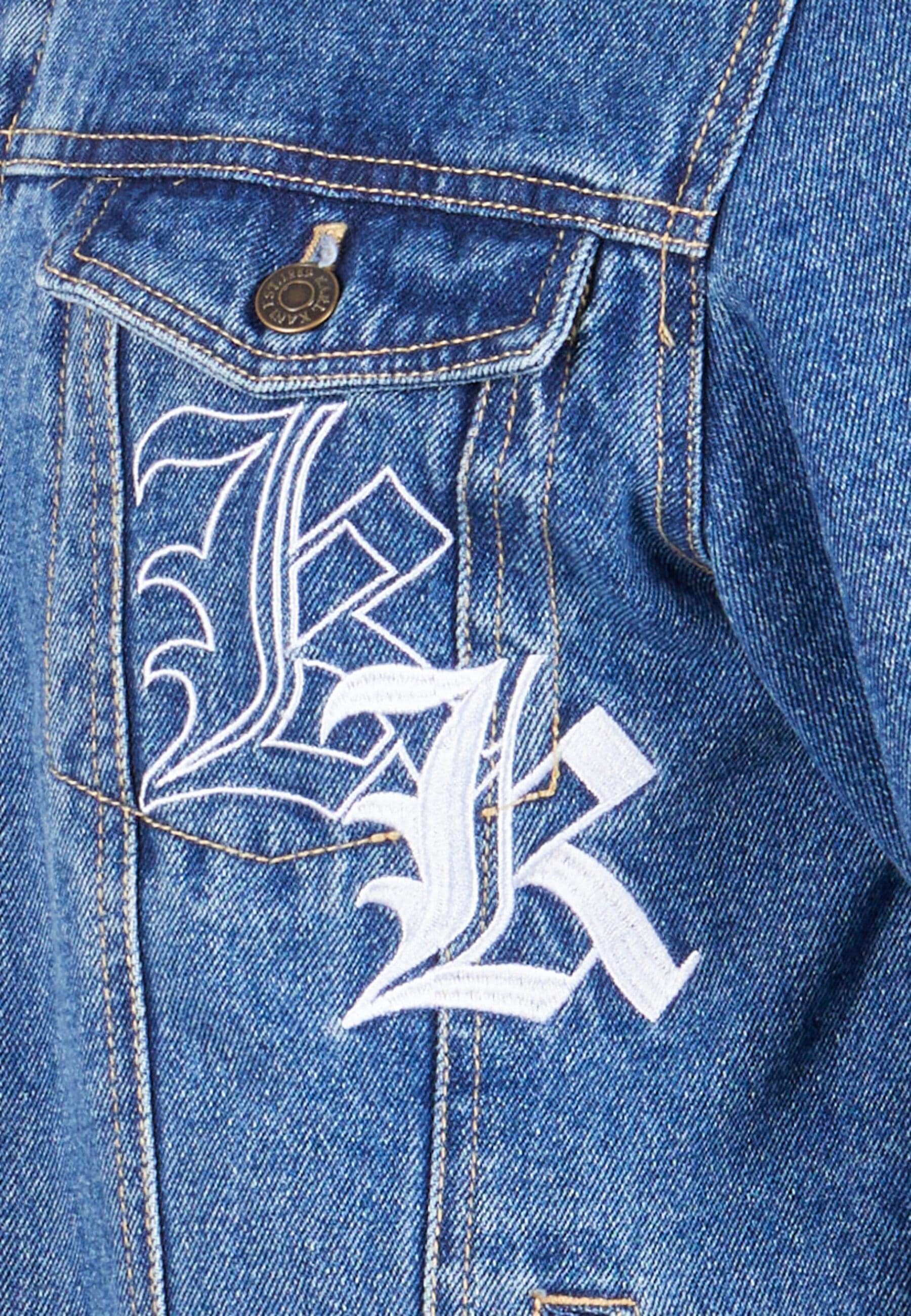Karl Kani Jeansjacke »Karl Kani Herren KM224-062-1 KK Old English Denim Jacket«, (1 St.), ohne Kapuze