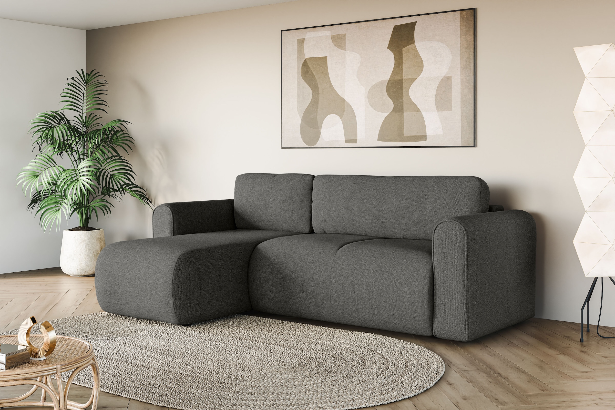 OTTO home Ecksofa "Zacharia wahlweise Schlafsofa mit Bettkasten, B/T/H 250/ günstig online kaufen